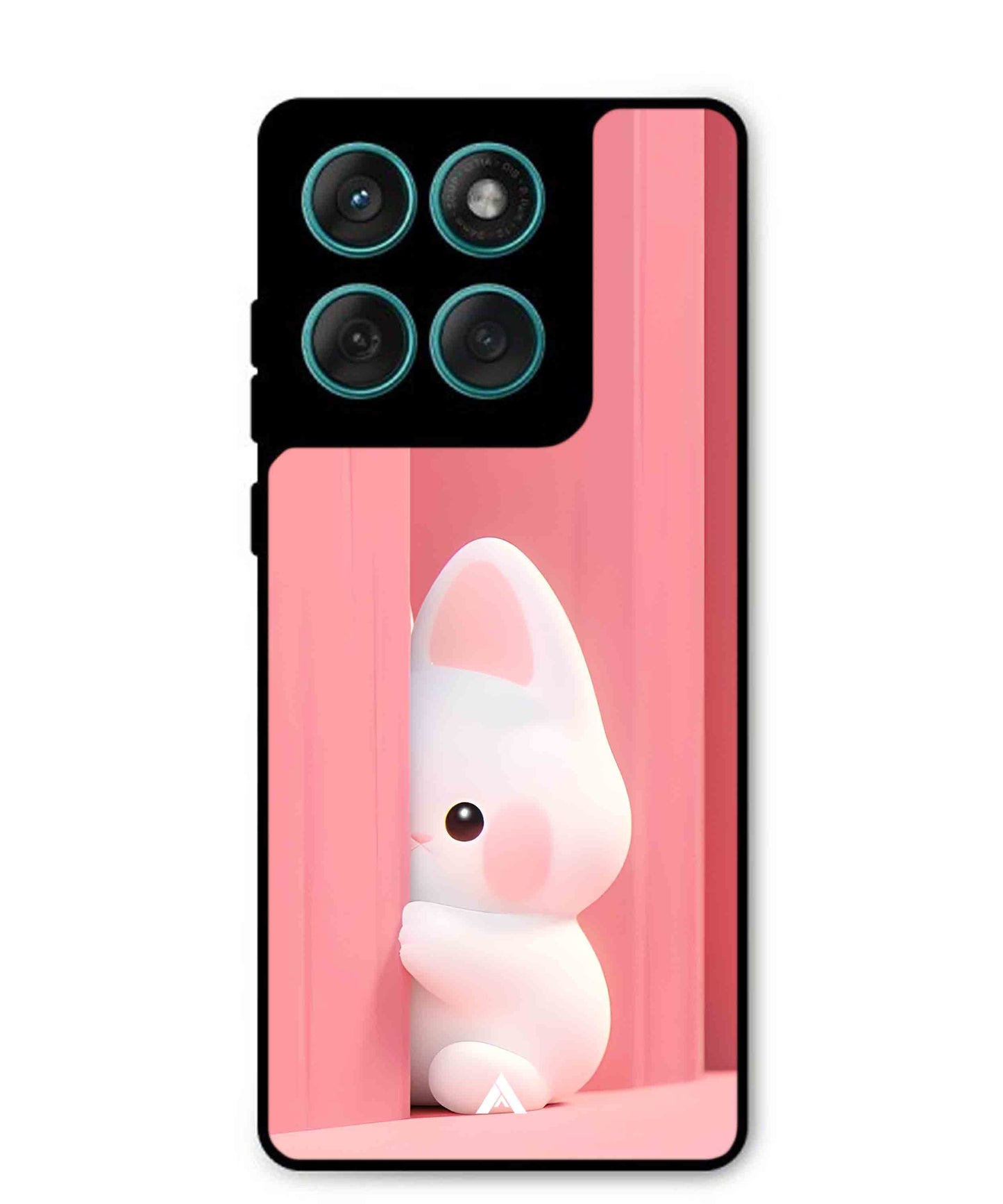 Pink Bunny Metal Back Cover Phone Case for Moto Edge 60 Fusion