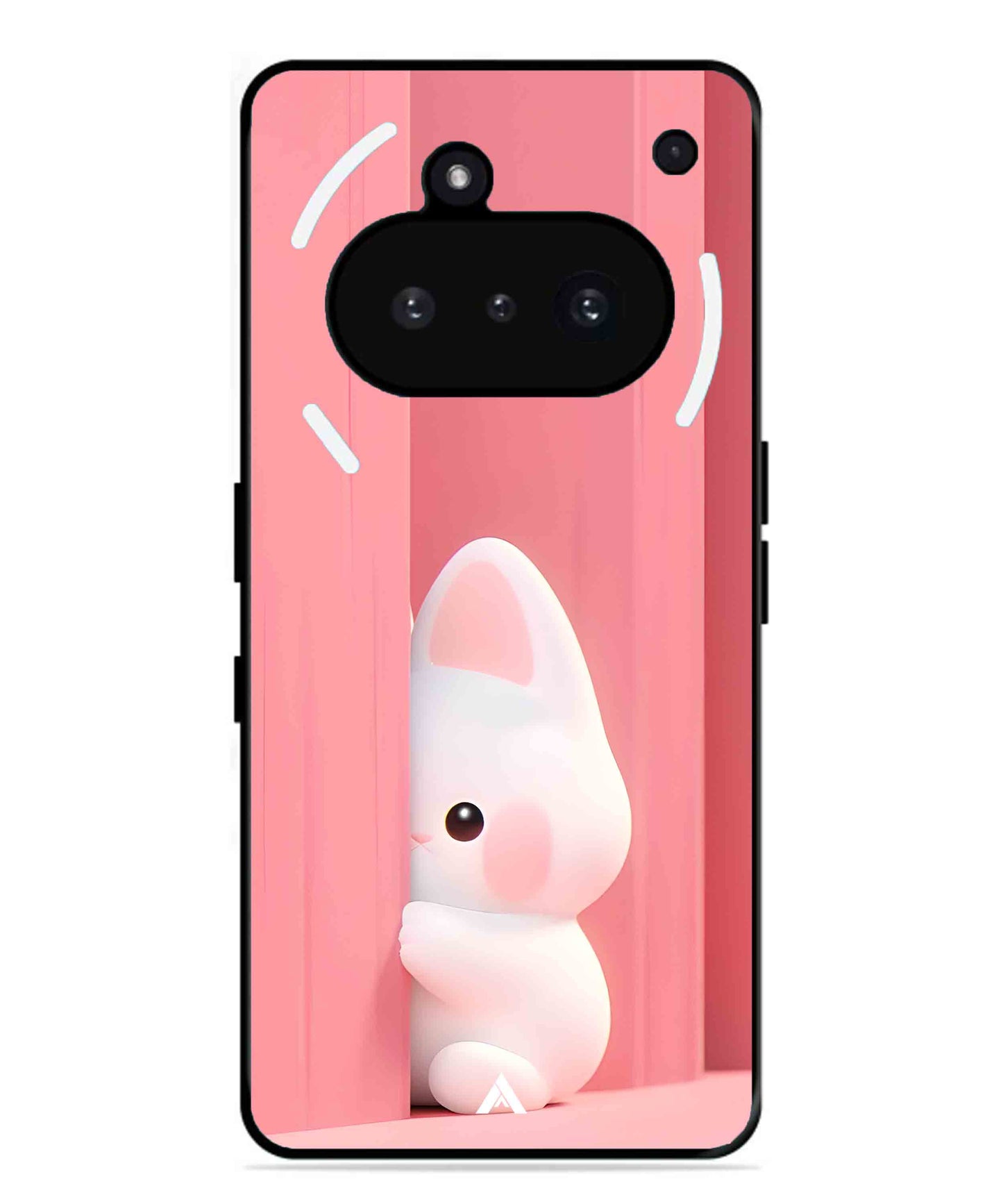 Pink Bunny Metal Back Cover Phone Case for Nothing Phone 3a