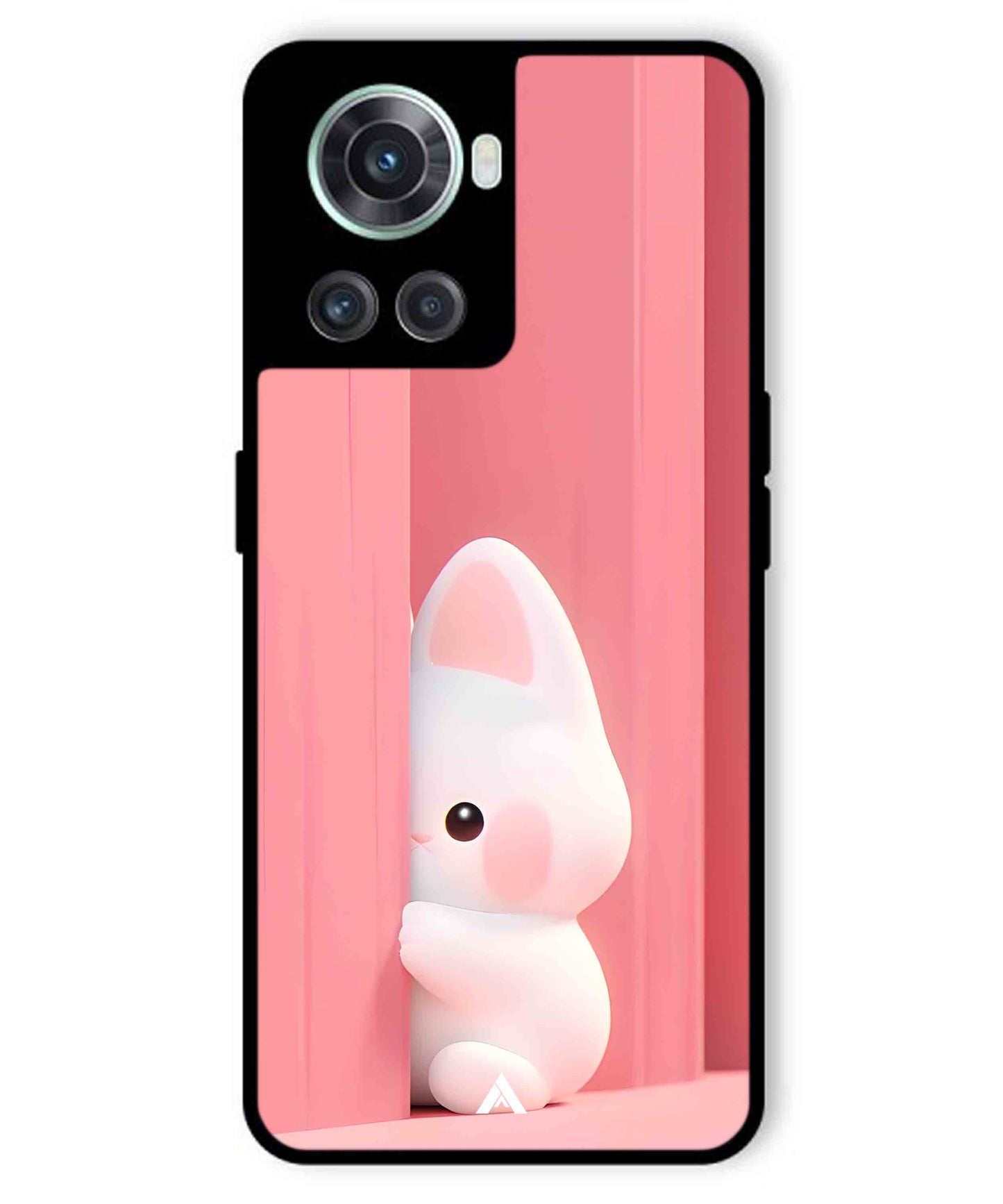 Pink Bunny Metal Back Cover Phone Case for Oneplus 10R