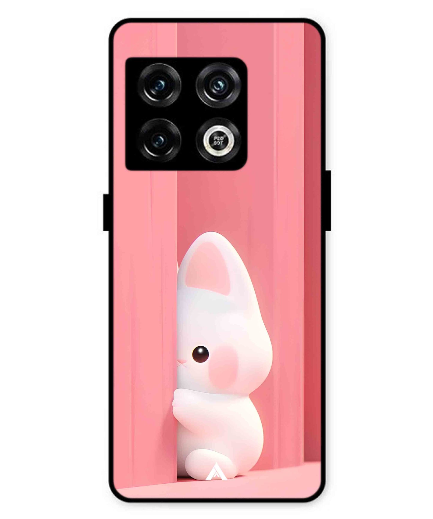 Pink Bunny Metal Back Cover Phone Case for Oneplus 10 Pro