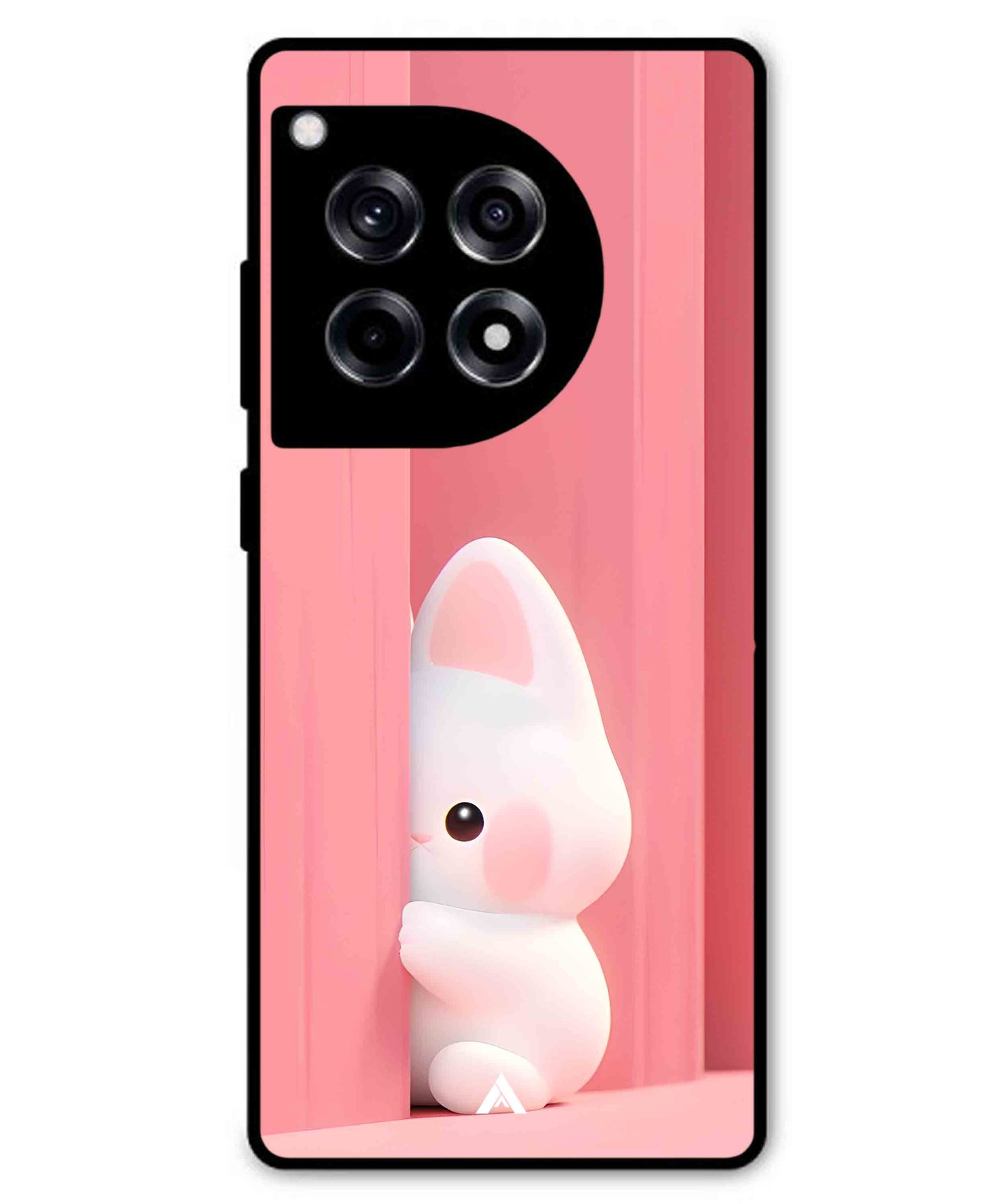 Pink Bunny Metal Back Cover Phone Case for Oneplus 12R