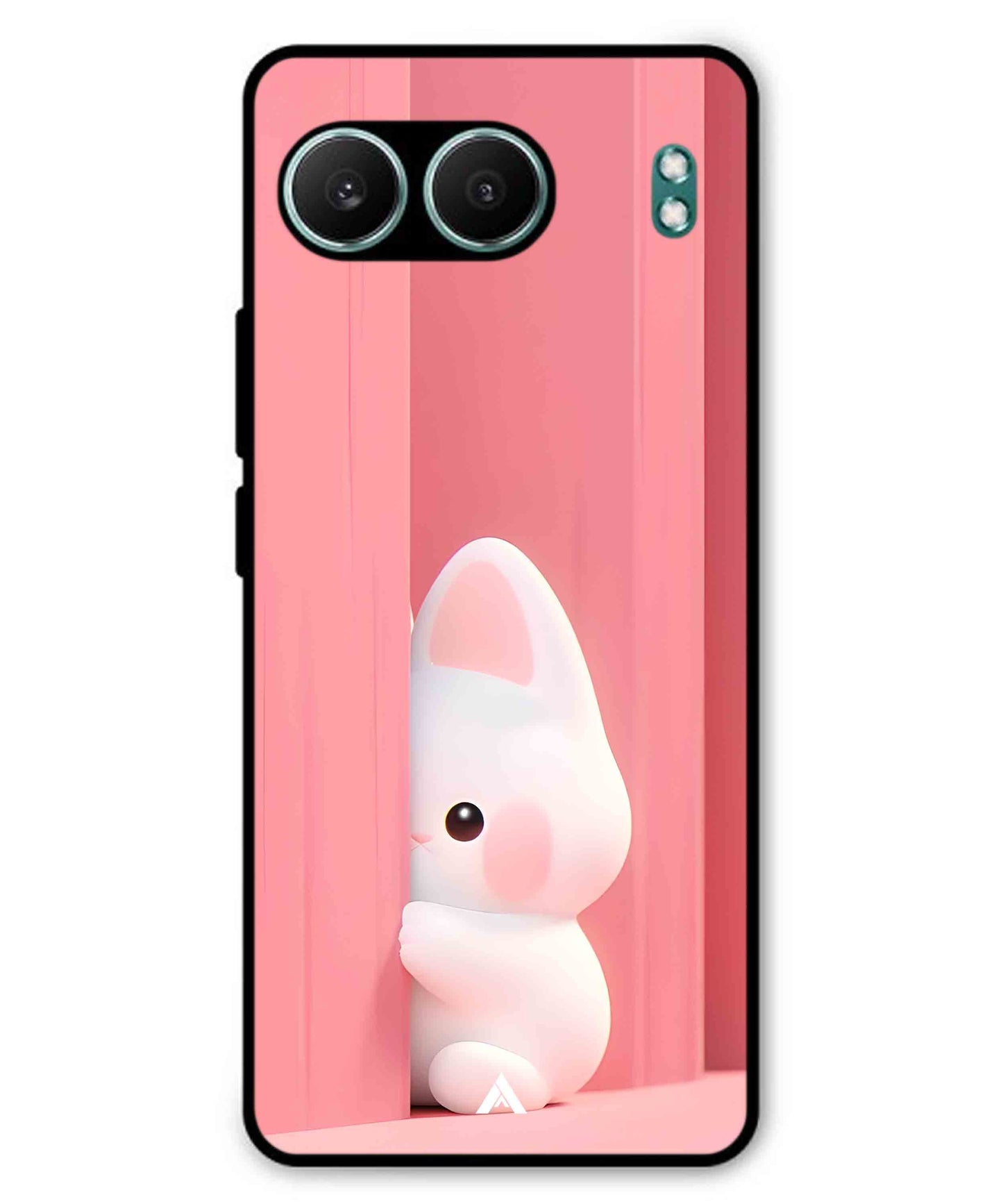 Pink Bunny Metal Back Cover Phone Case for Oneplus Nord 4