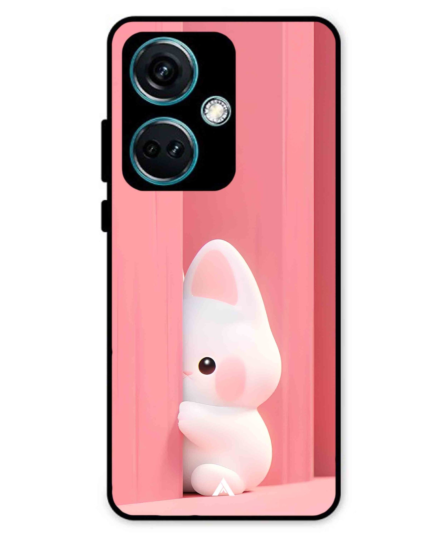 Pink Bunny Metal Back Cover Phone Case for Oneplus Nord CE 3
