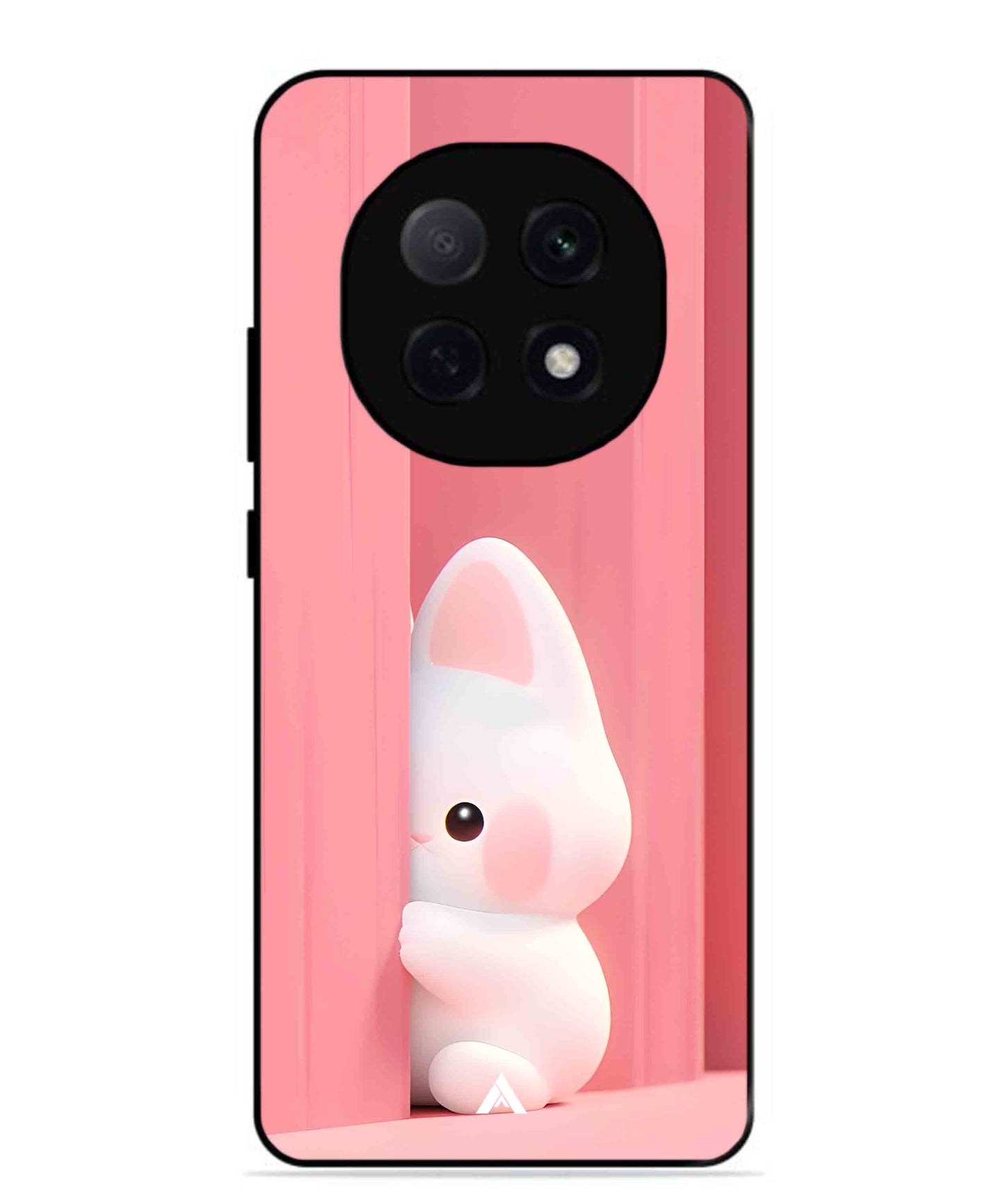 Pink Bunny Metal Back Cover Phone Case for Oppo F29 Pro