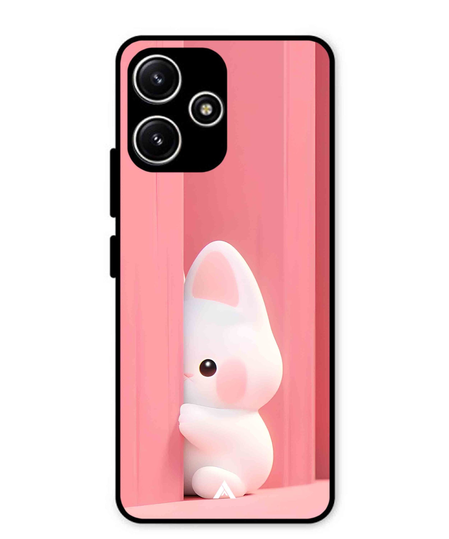 Pink Bunny Metal Back Cover Phone Case for Poco M6 Pro
