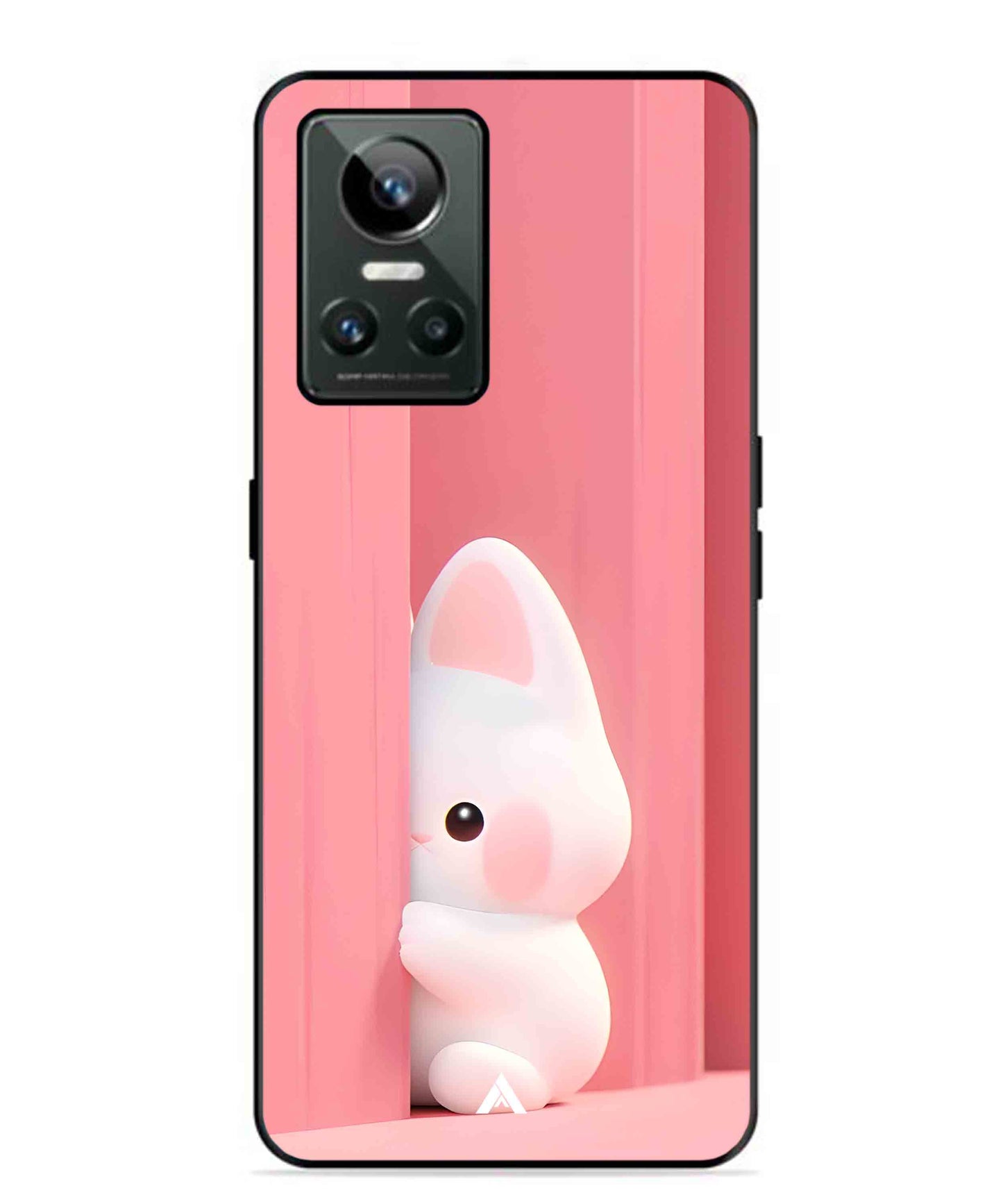 Pink Bunny Metal Back Cover Phone Case for Realme GT Neo 3
