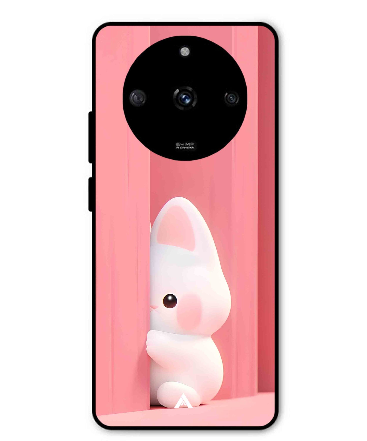 Pink Bunny Metal Back Cover Phone Case for Realme Narzo 60
