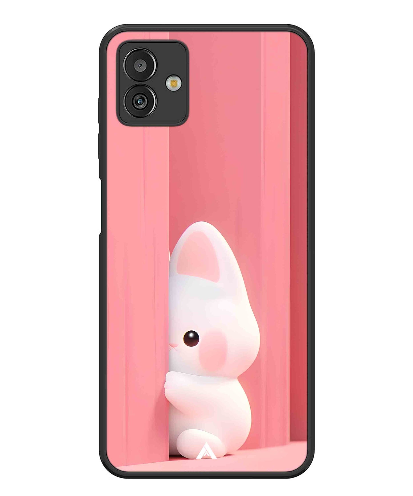 Pink Bunny Metal Back Cover Phone Case for Samsugn Galaxy M13 5G