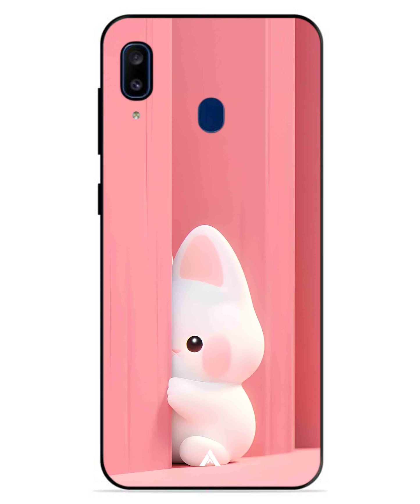 Pink Bunny Metal Back Cover Phone Case for Samsung Galaxy A20