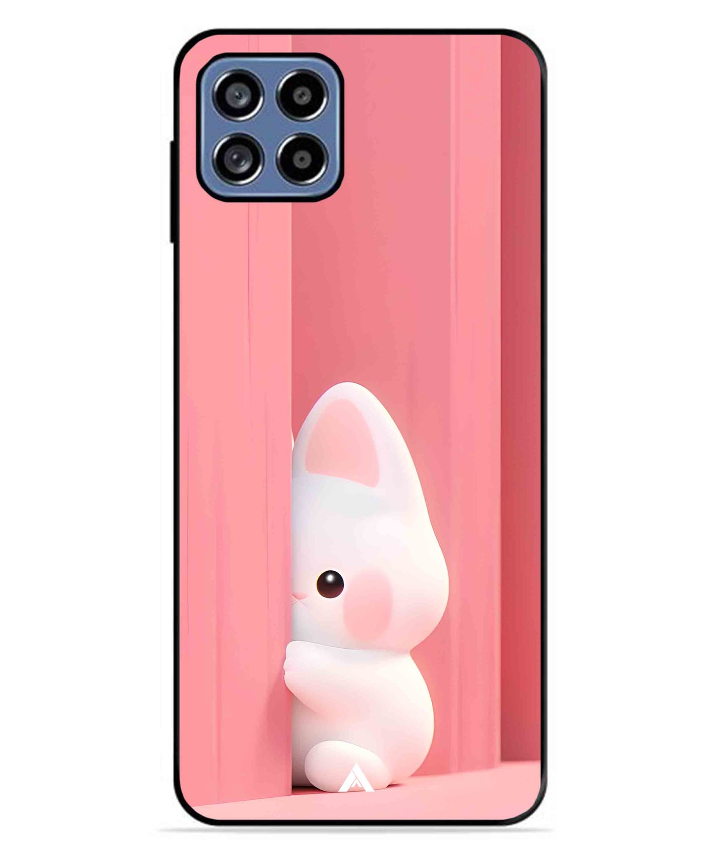 Pink Bunny Metal Back Cover Phone Case for Samsung Galaxy A22 5G