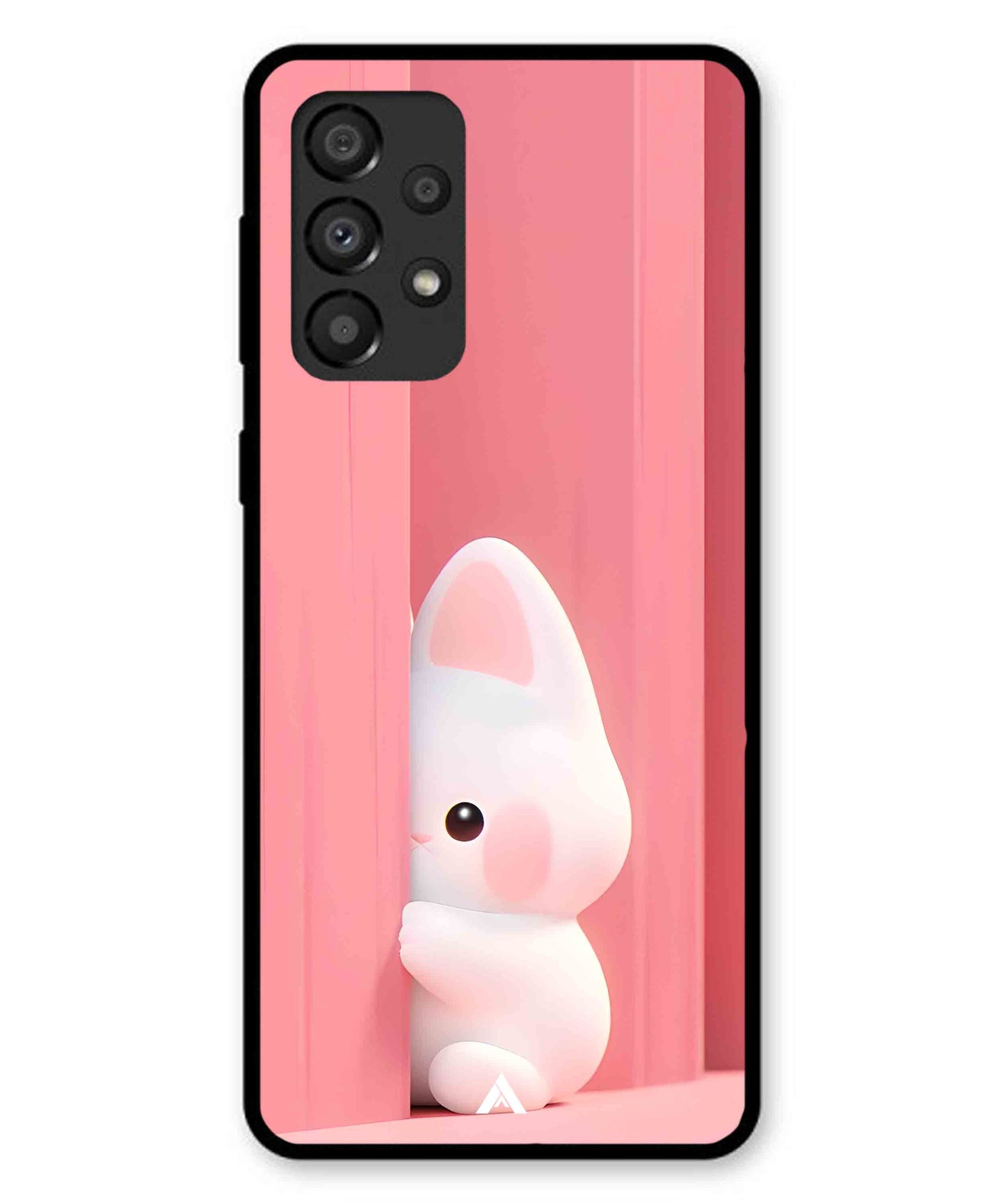 Pink Bunny Metal Back Cover Phone Case for Samsung Galaxy A33 5G