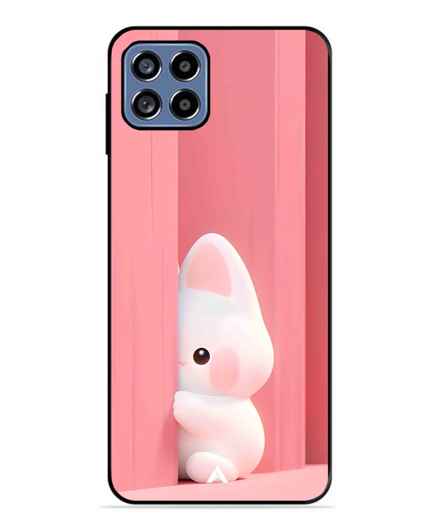 Pink Bunny Metal Back Cover Phone Case for Samsung Galaxy F42