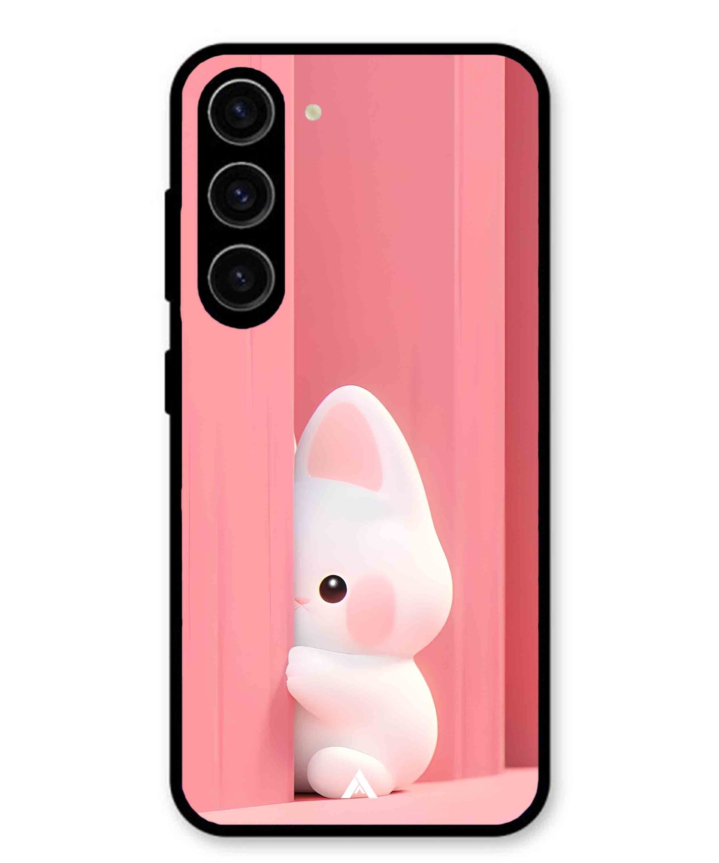 Pink Bunny Metal Back Cover Phone Case for Samsung Galaxy S24