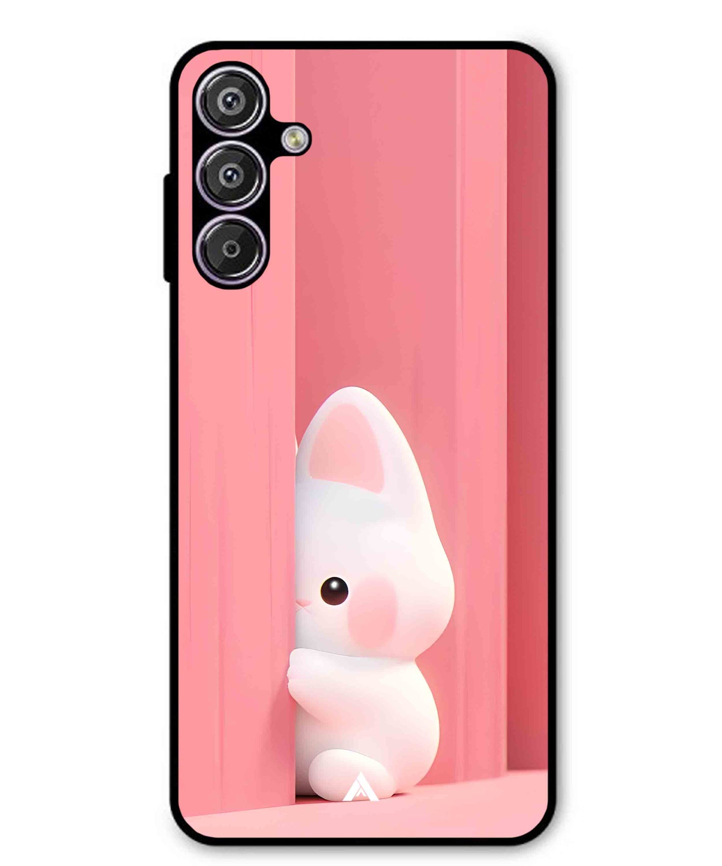 Pink Bunny Metal Back Cover Phone Case for Samsung Galaxy S25 Plus