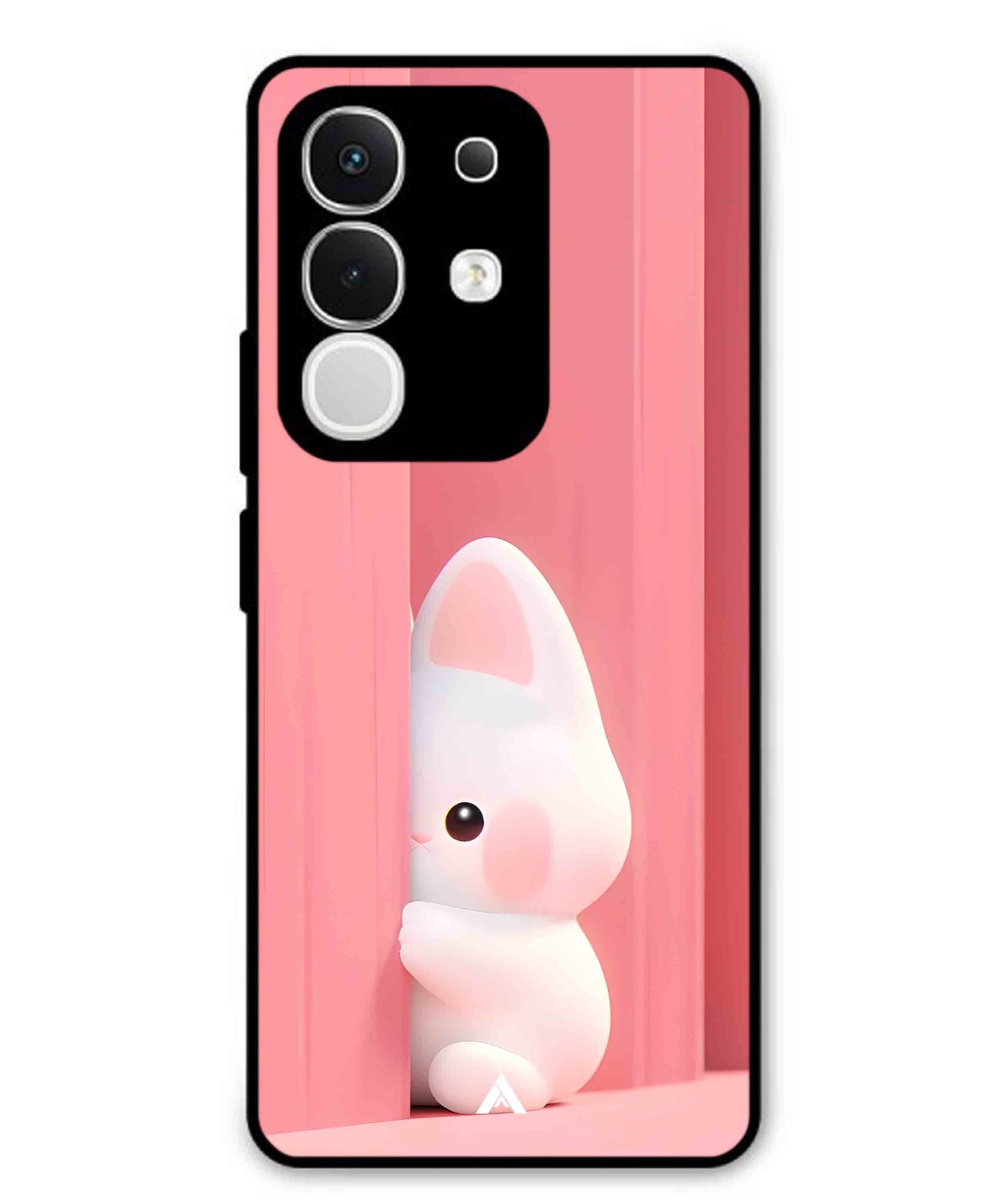 Pink Bunny Metal Back Cover Phone Case for Vivo T4X