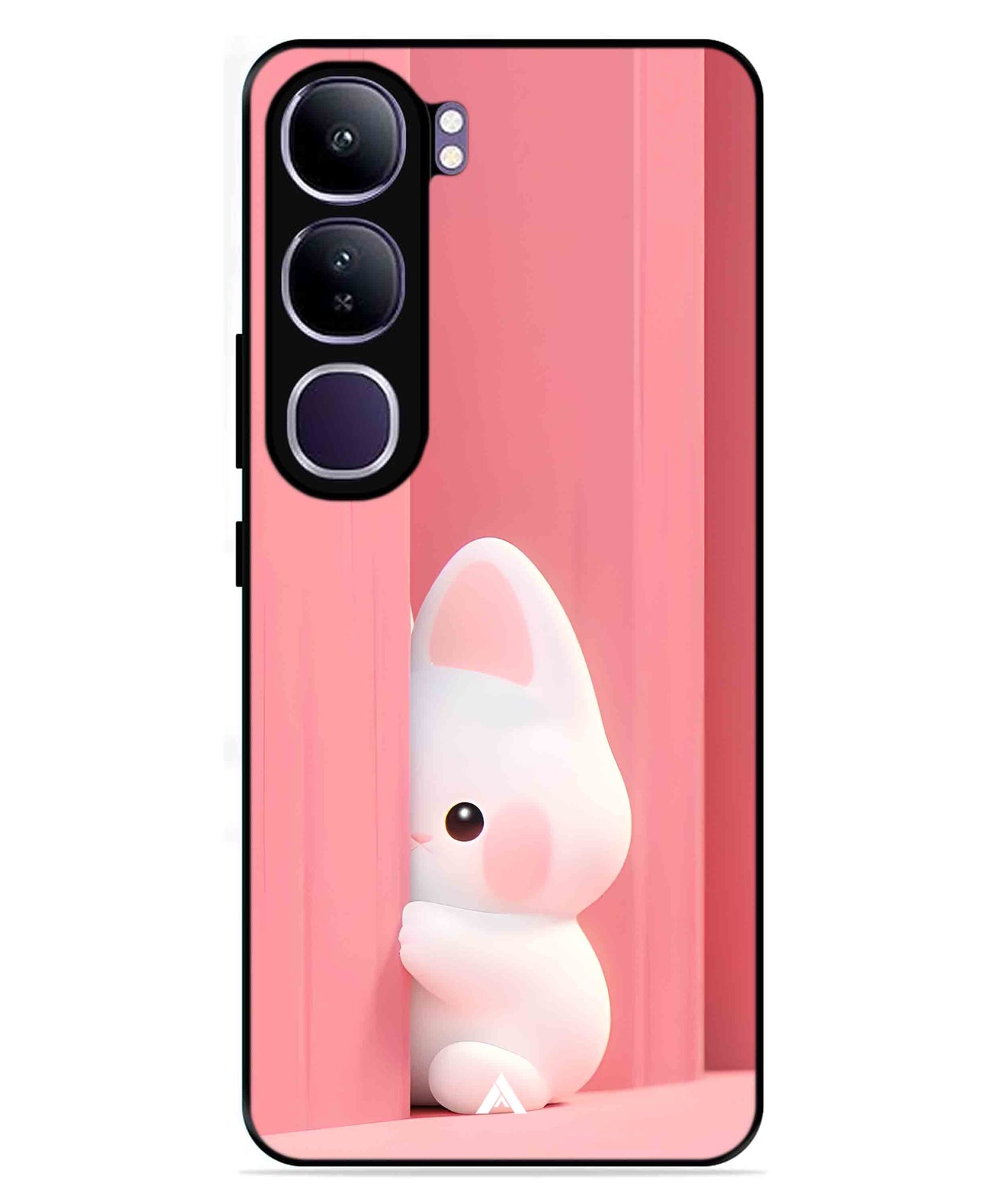 Pink Bunny Metal Back Cover Phone Case for Vivo Y300