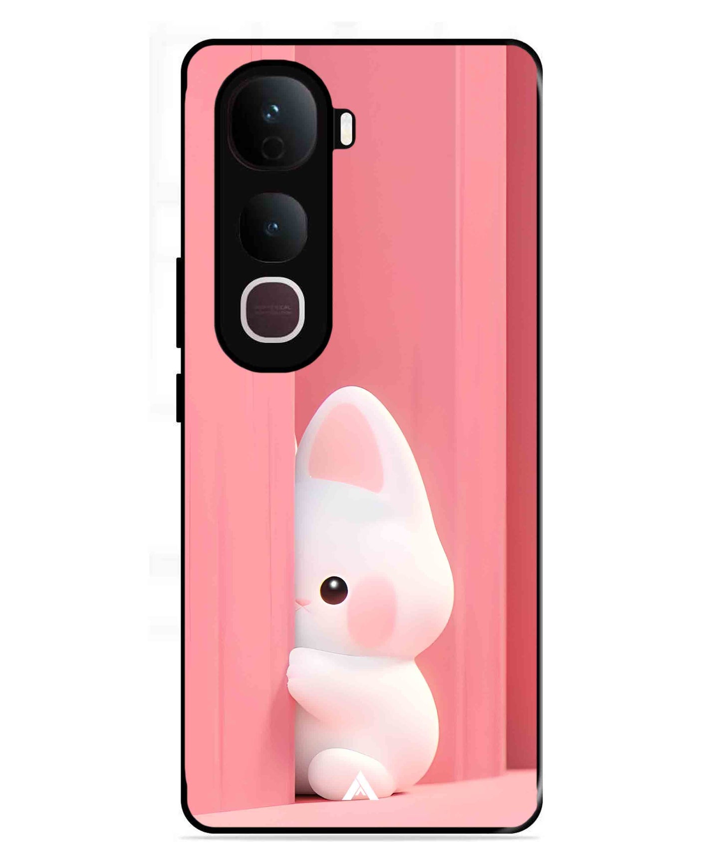 Pink Bunny Metal Back Cover Phone Case for Vivo Y400 Pro