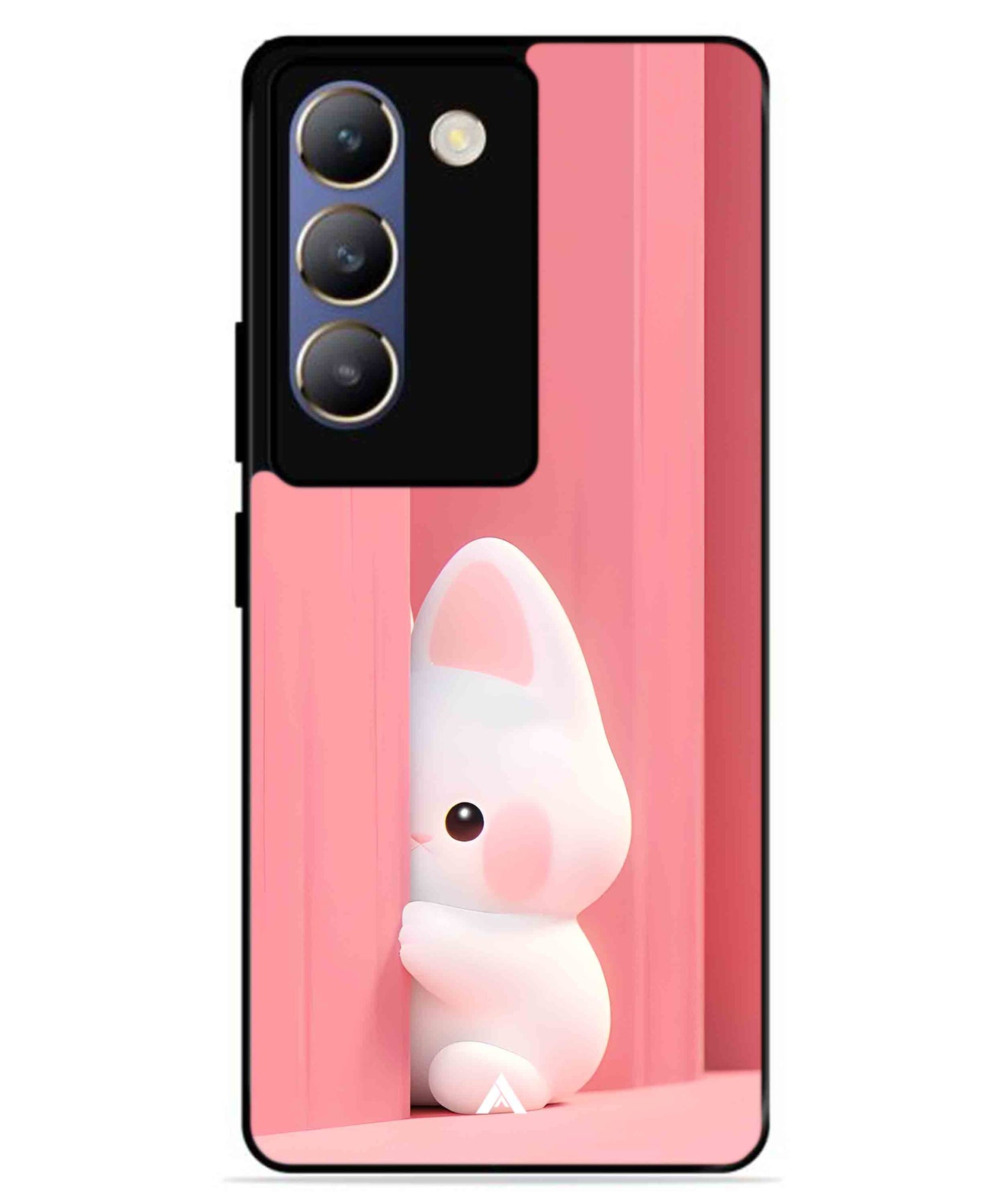 Pink Bunny Metal Back Cover Phone Case for Vivo v30 Lite