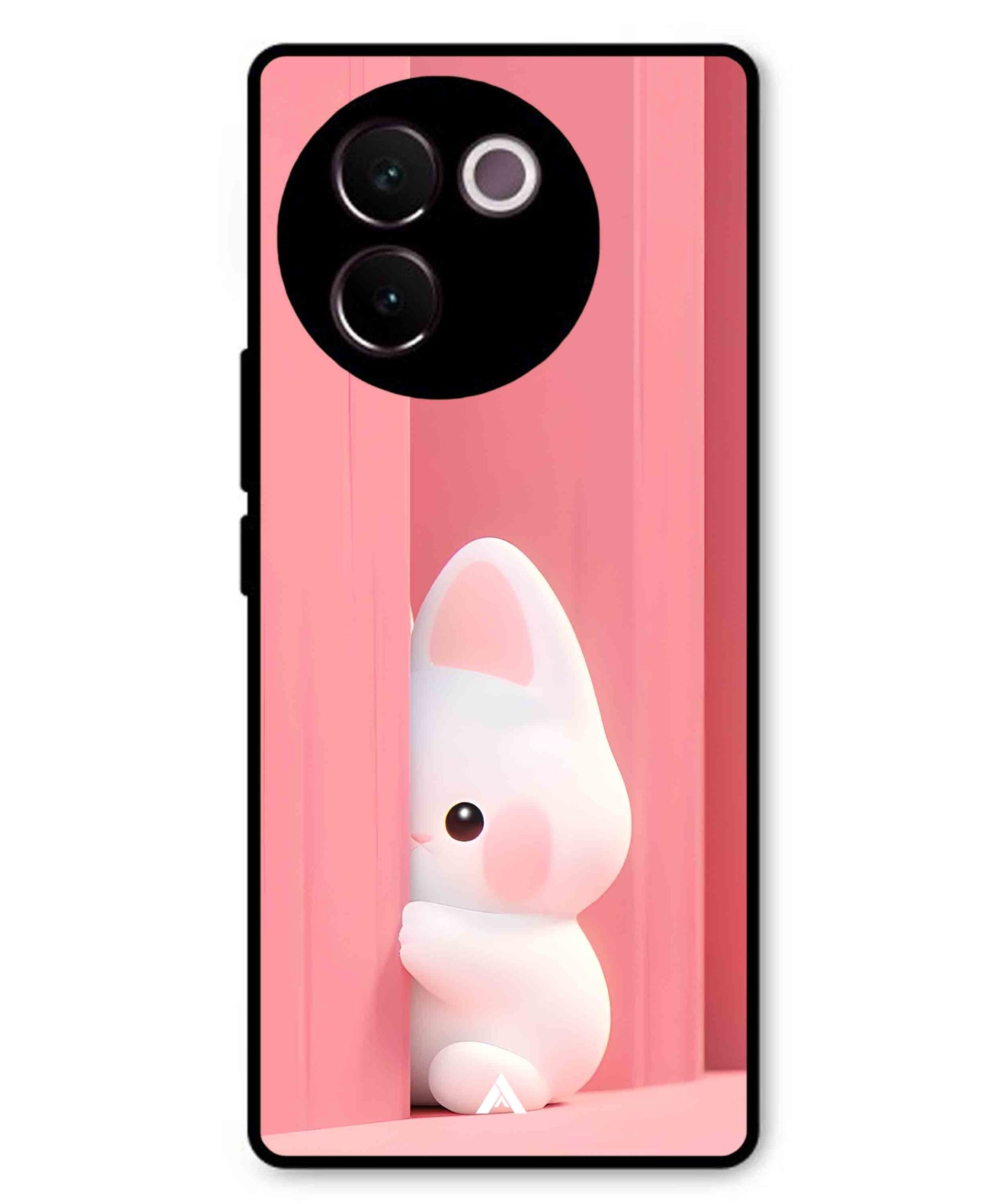 Pink Bunny Metal Back Cover Phone Case for Vivo v30e