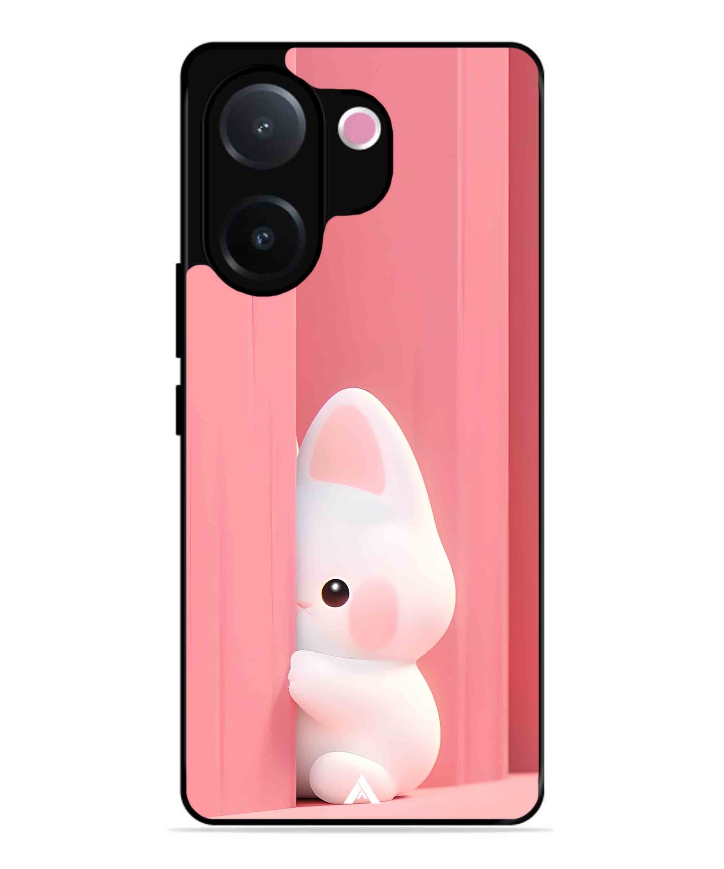 Pink Bunny Metal Back Cover Phone Case for Vivo v60e