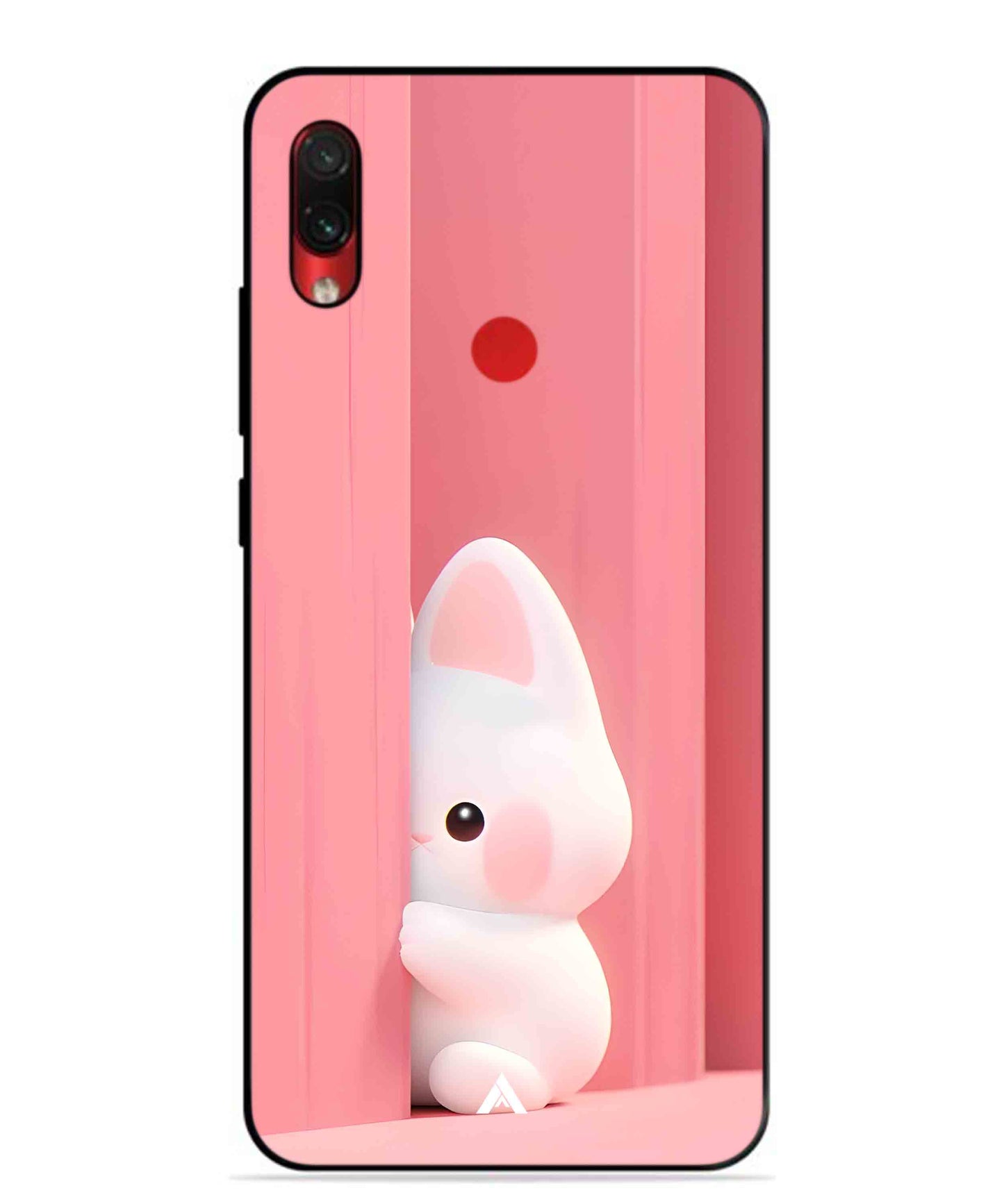 Pink Bunny Metal Back Cover Phone Case for Xiaomi Redmi Note 7s