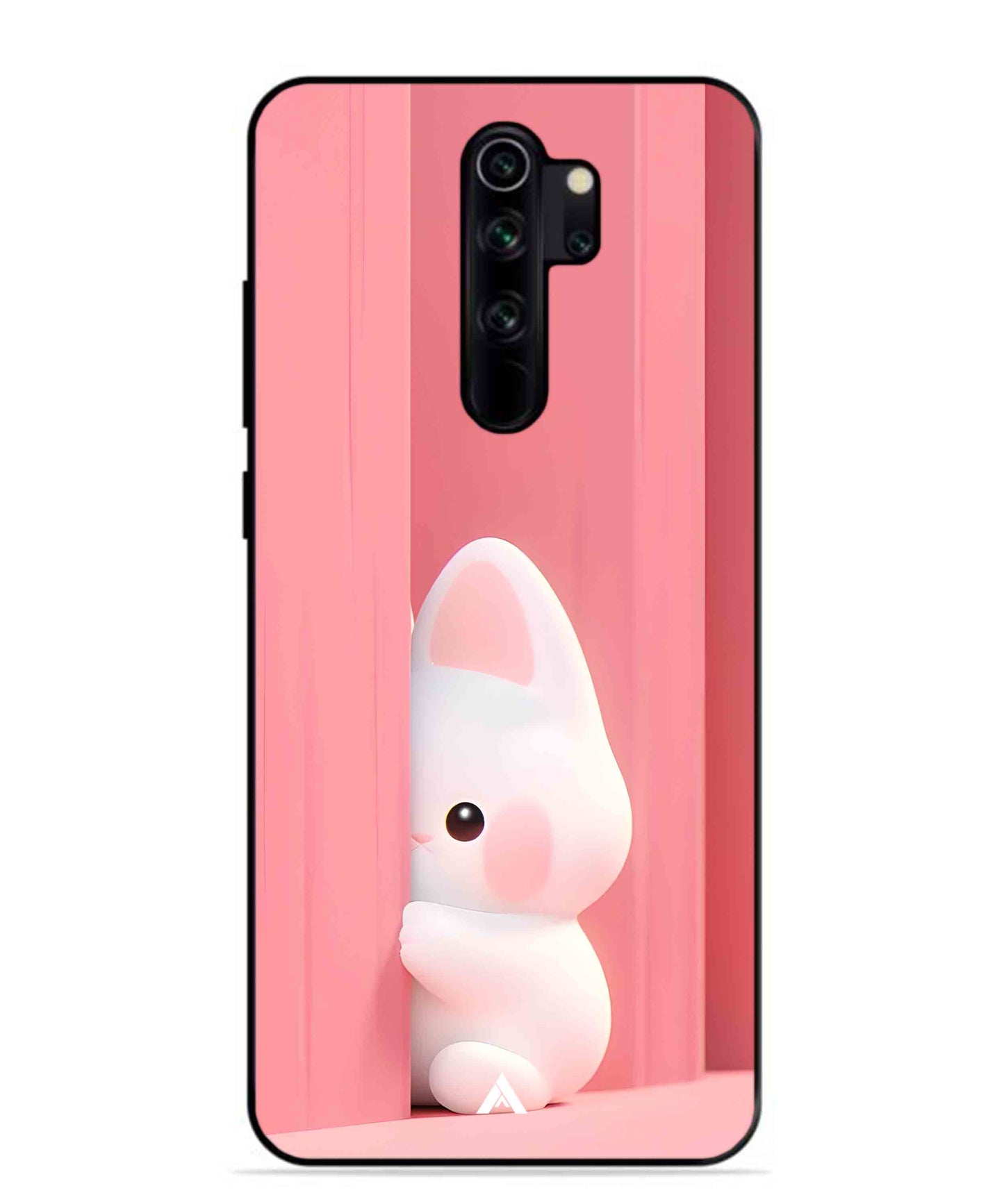Pink Bunny Metal Back Cover Phone Case for Xiaomi Redmi Note 8 Pro