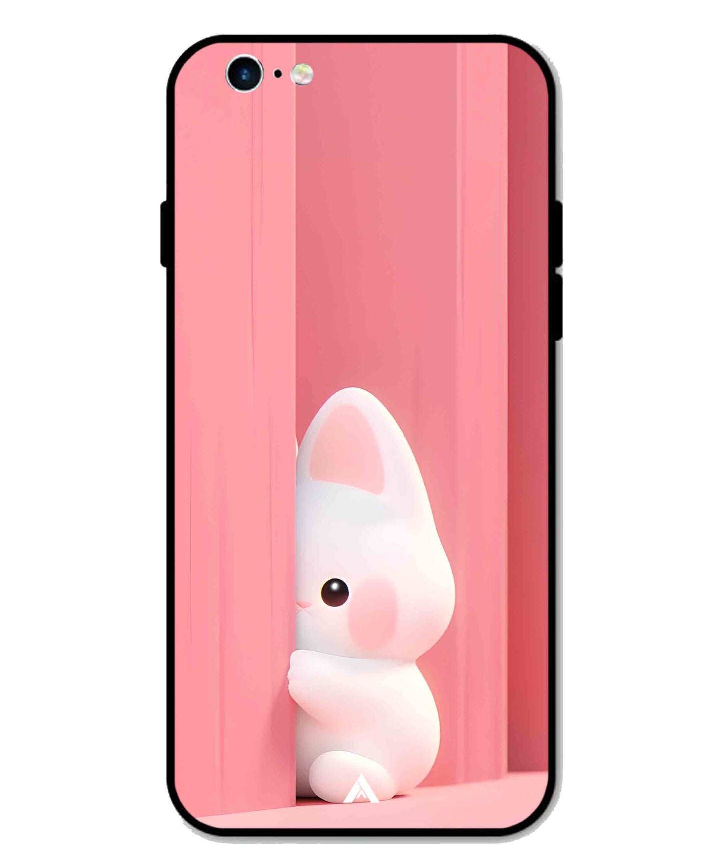 Pink Bunny Metal Back Cover Phone Case for iPhone 6 Plus