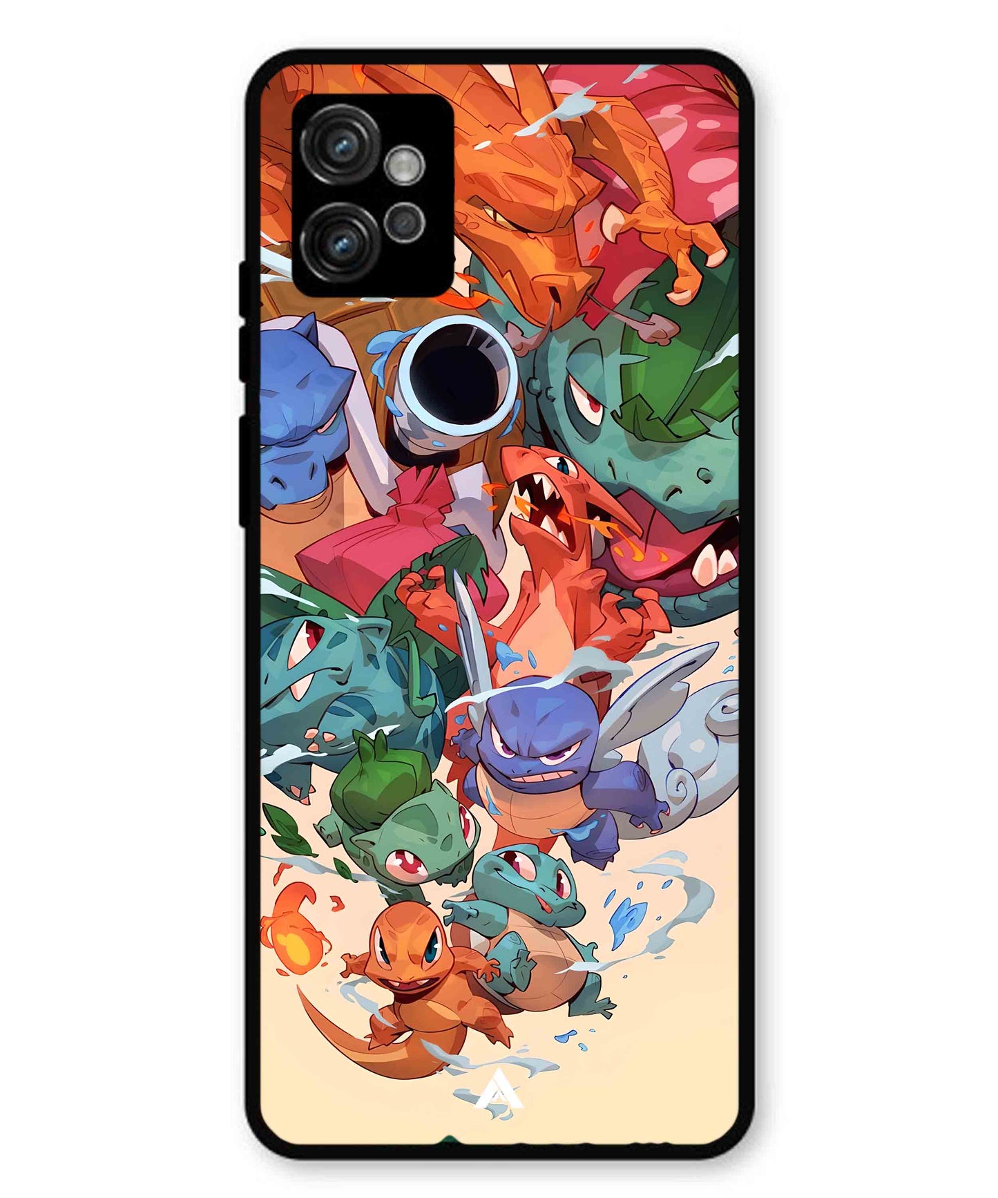 Pokemon Team 2 Metal Back Cover Phone Case for Moto G32