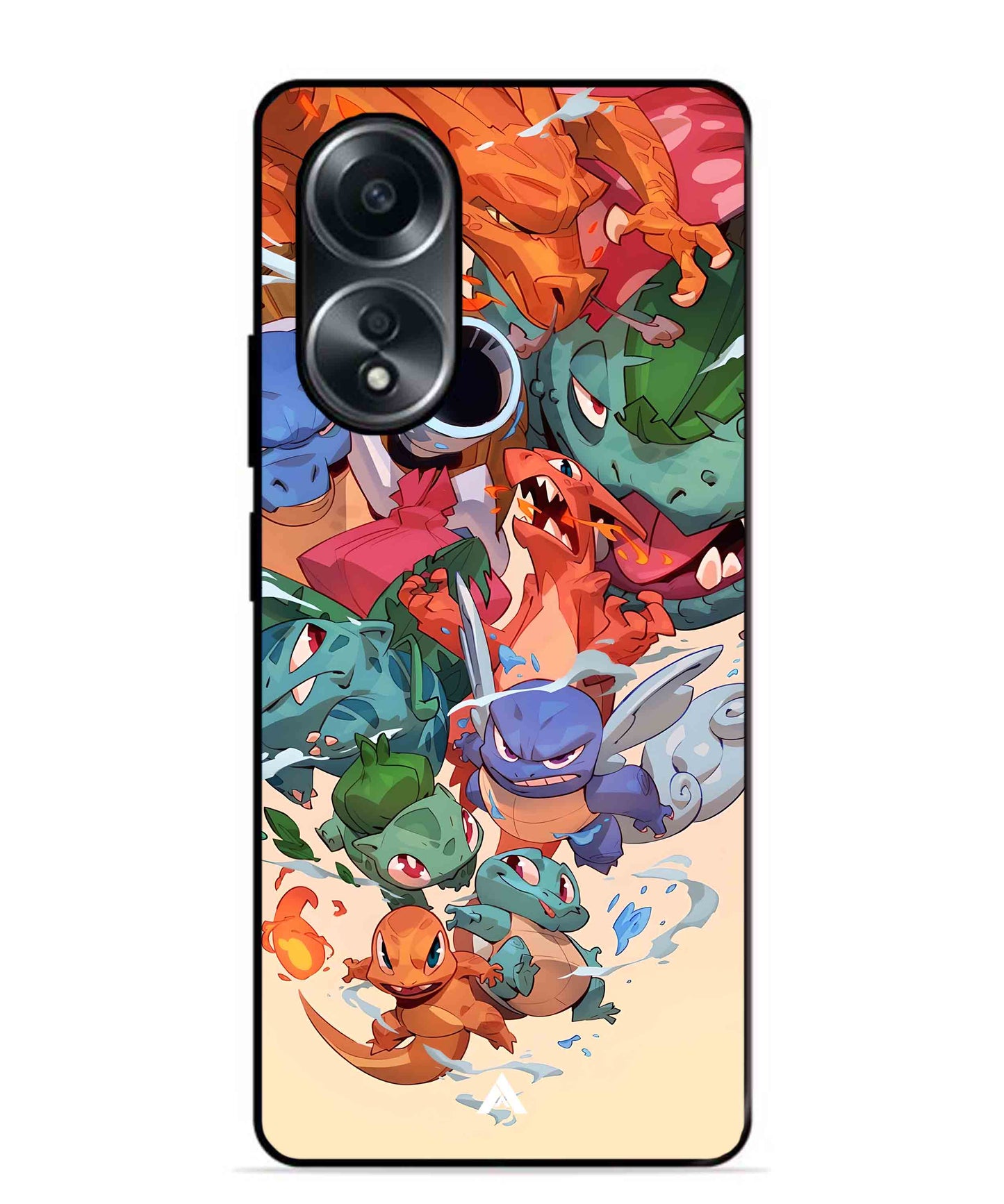Pokemon Team 2 Metal Back Cover Phone Case for Oppo A58