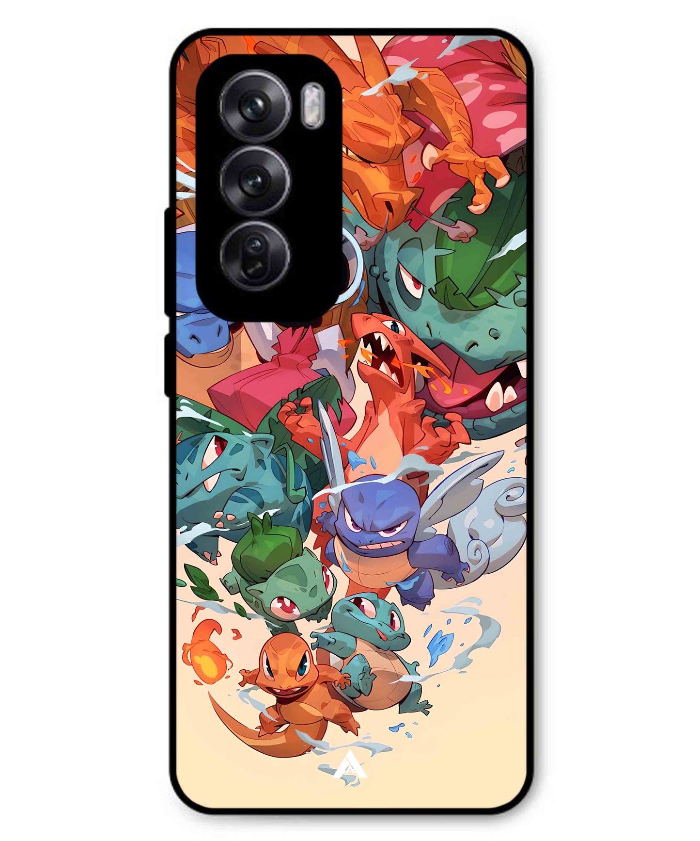 Pokemon Team 2 Metal Back Cover Phone Case for Oppo Reno 12 Pro