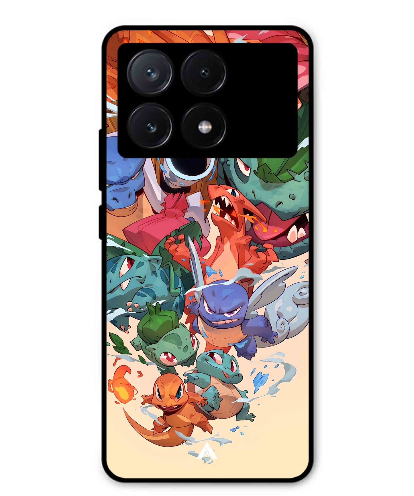 Pokemon Team 2 Metal Back Cover Phone Case for Poco X6 Pro
