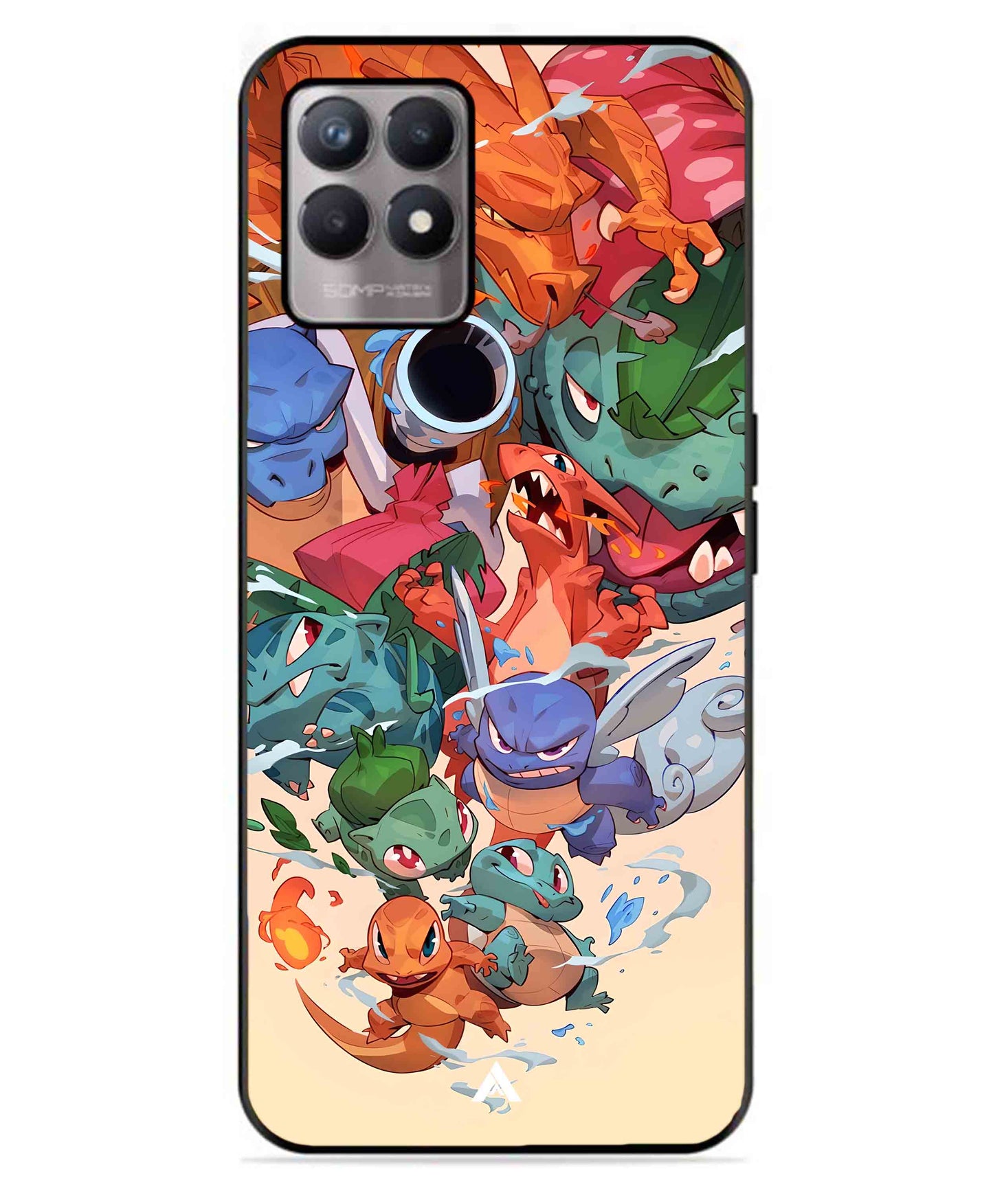 Pokemon Team 2 Metal Back Cover Phone Case for Realme 8 Pro