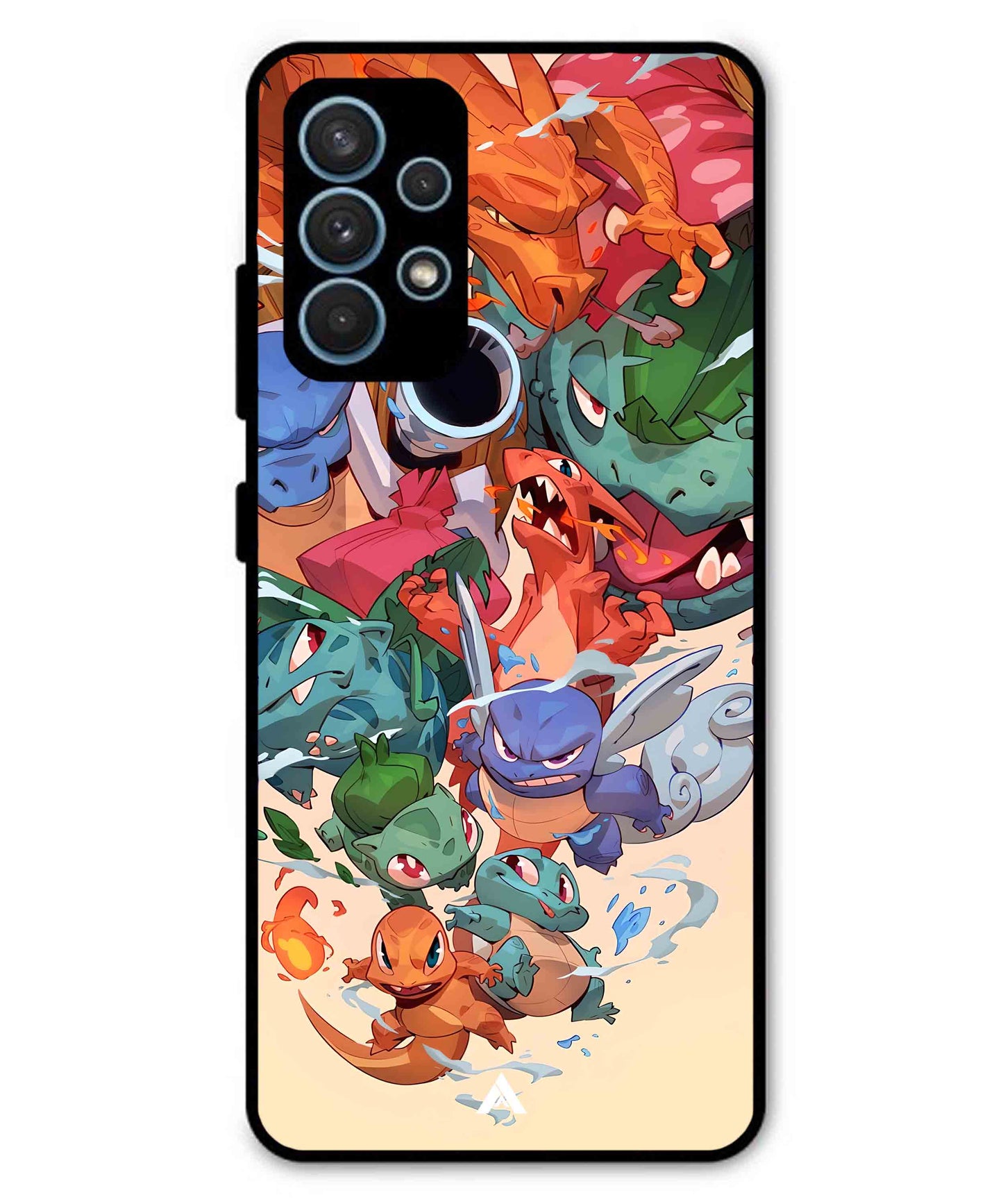 Pokemon Team 2 Metal Back Cover Phone Case for Samsung Galaxy A32 4G