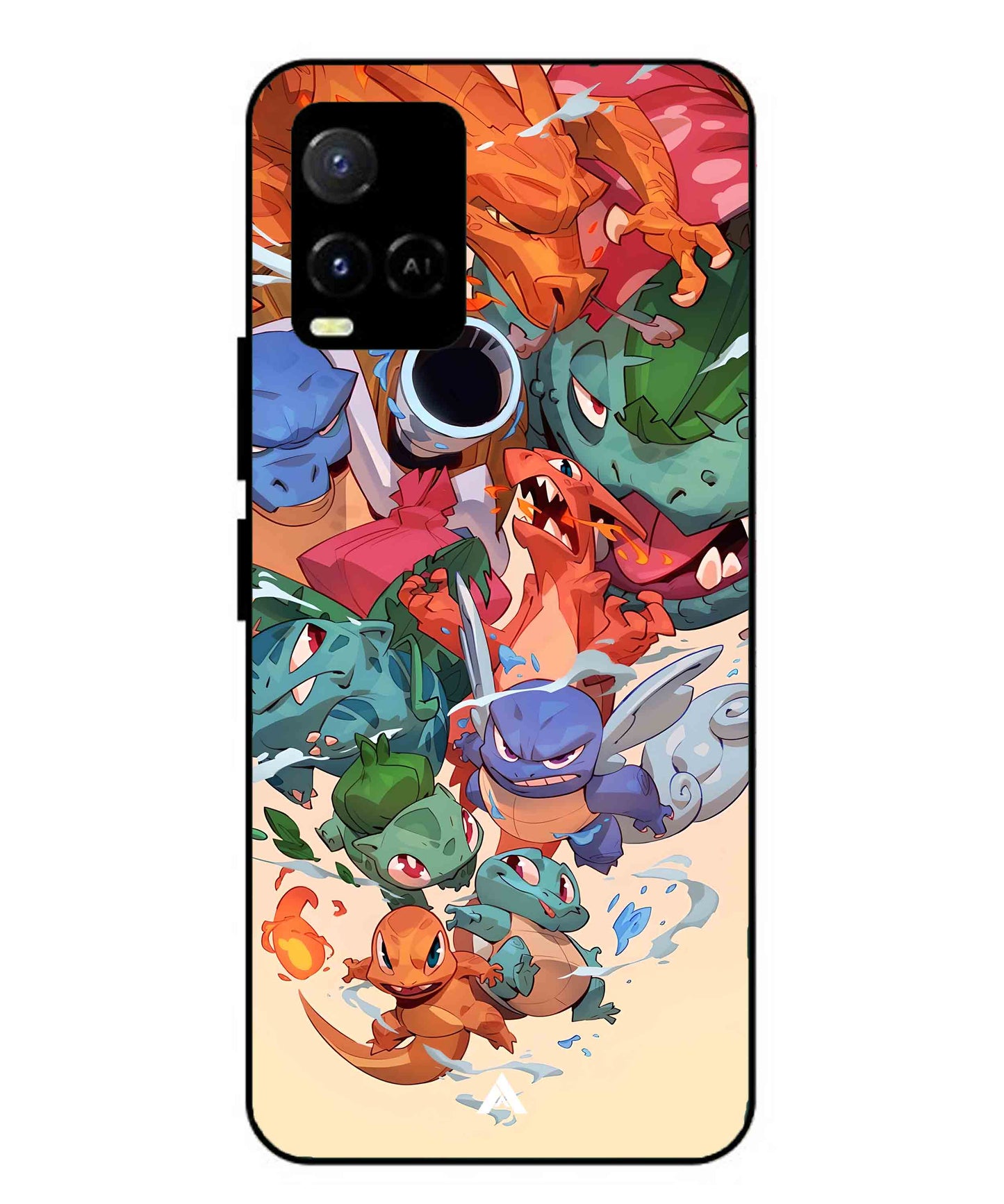 Pokemon Team 2 Metal Back Cover Phone Case for Vivo Y21