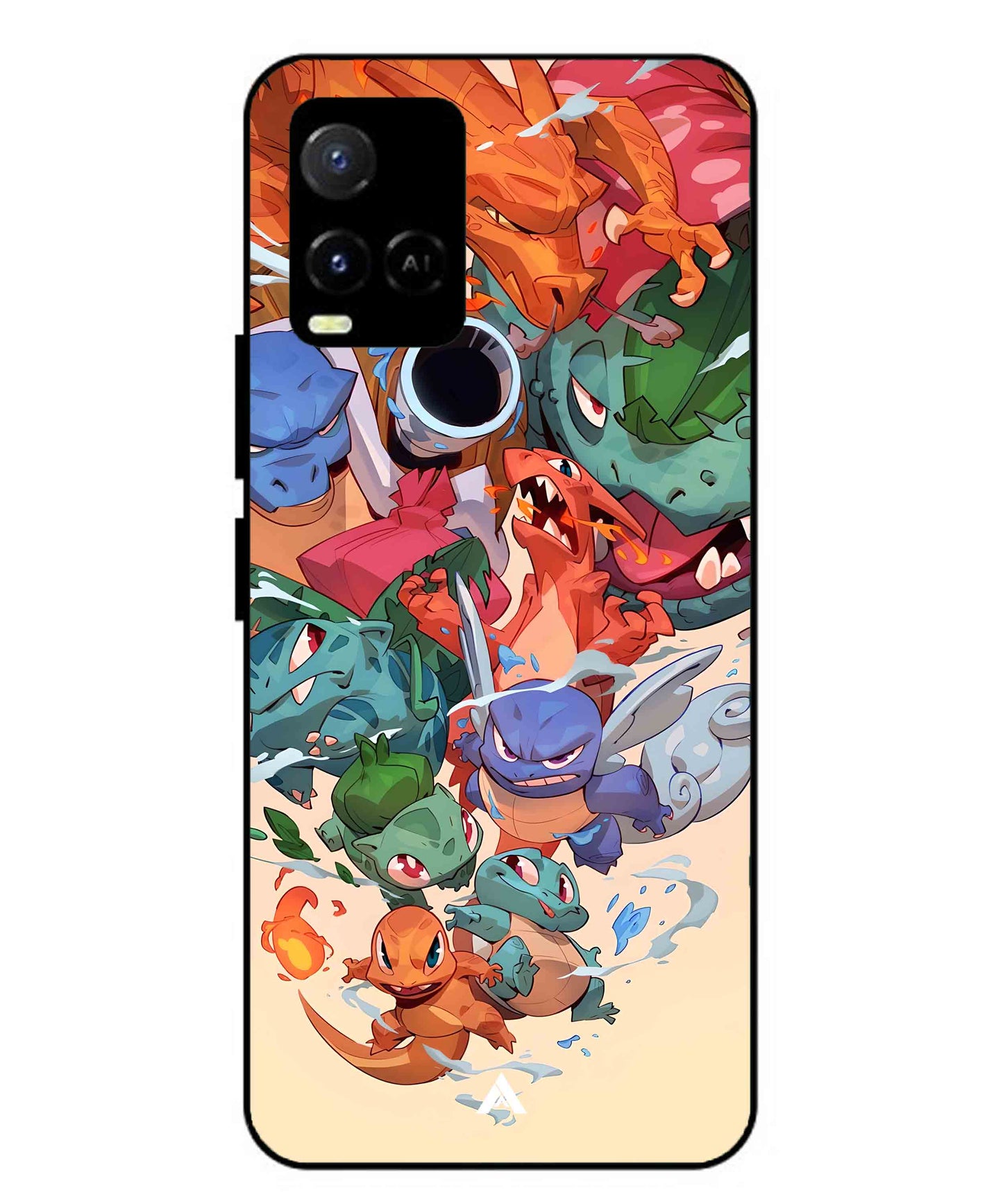 Pokemon Team 2 Metal Back Cover Phone Case for Vivo Y36