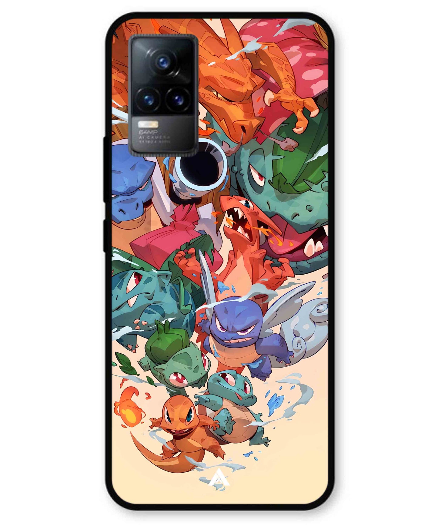 Pokemon Team 2 Metal Back Cover Phone Case for Vivo Y73