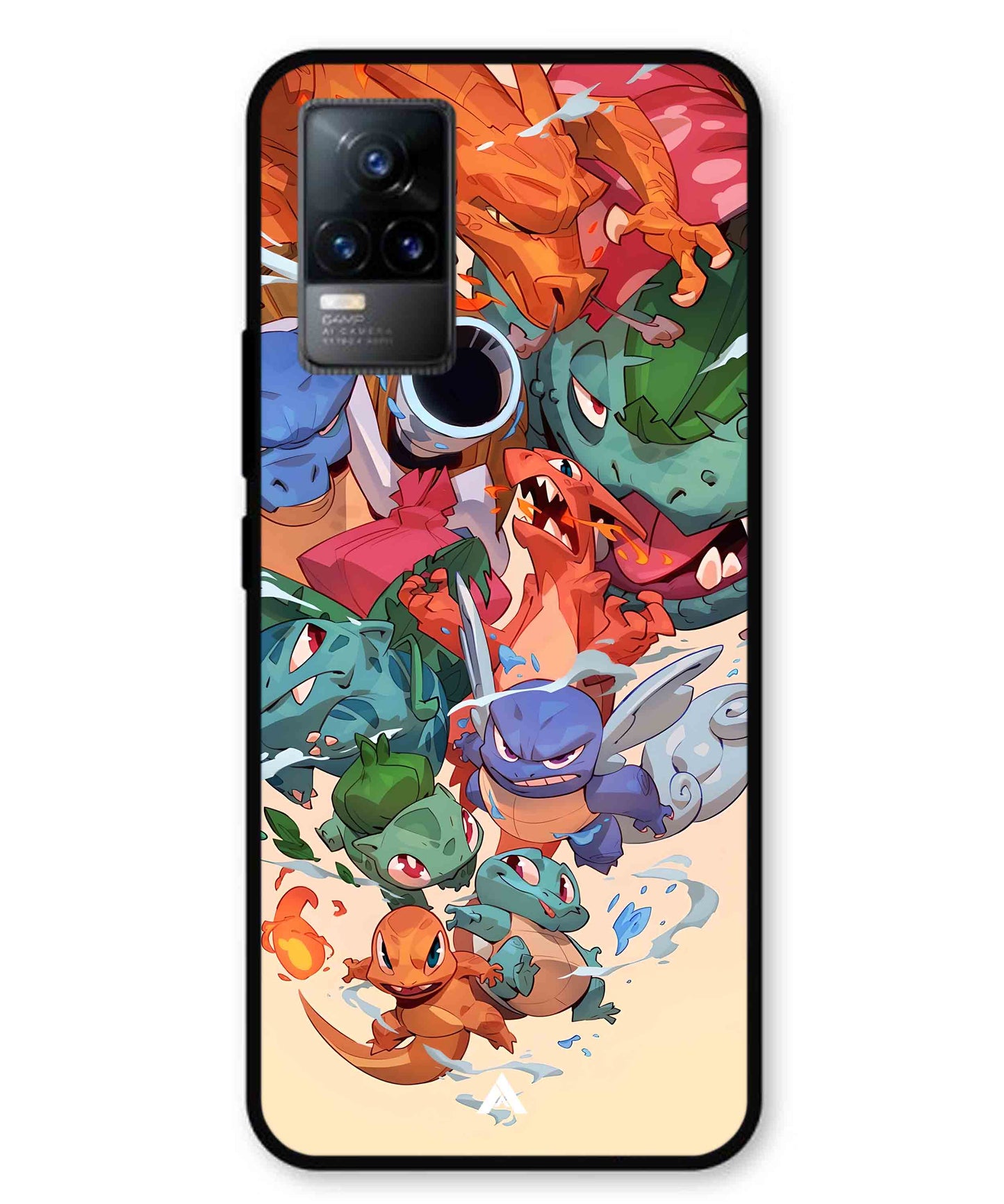Pokemon Team 2 Metal Back Cover Phone Case for Vivo v21e 4G