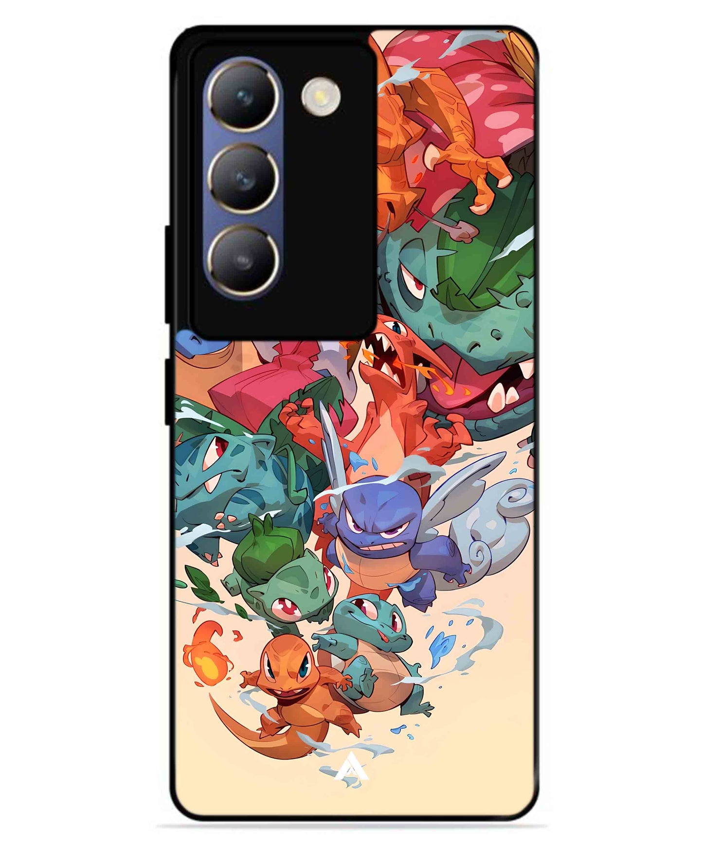 Pokemon Team 2 Metal Back Cover Phone Case for Vivo v30 Lite