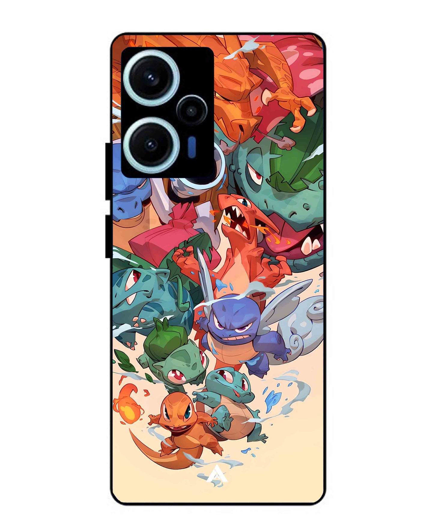 Pokemon Team 2 Metal Back Cover Phone Case for Xiaomi Redmi Note 12 Turbo