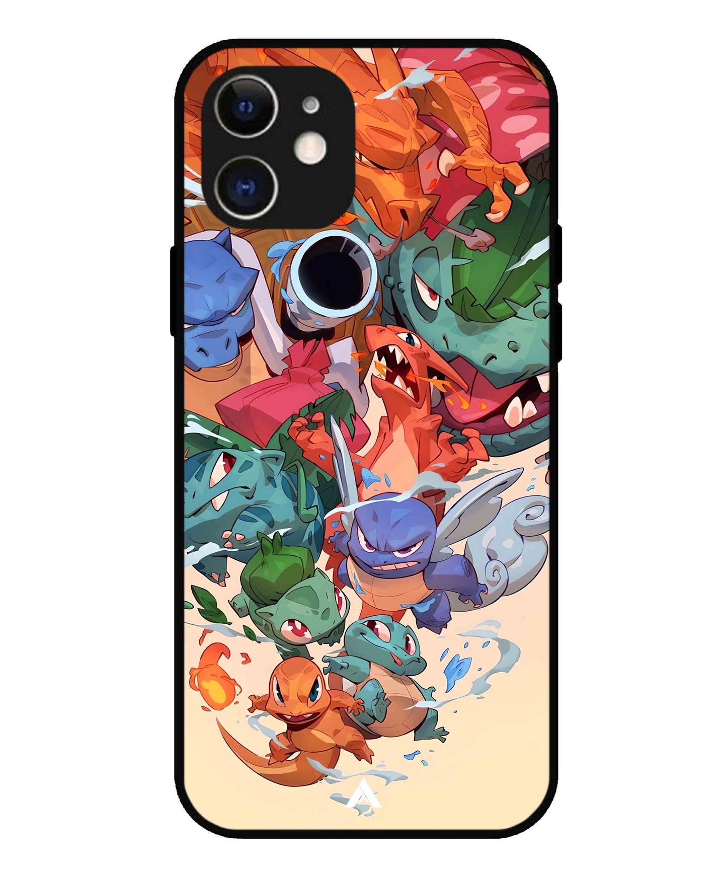 Pokemon Team 2 Metal Back Cover Phone Case for iPhone 12