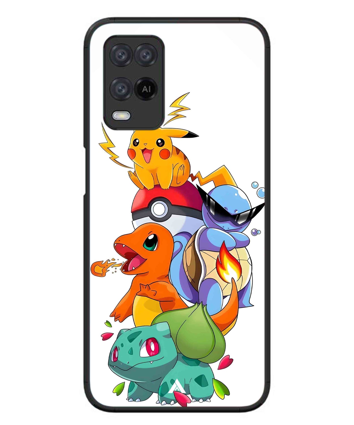 Pokemon Team Metal Back Cover Phone Case for Oppo A74