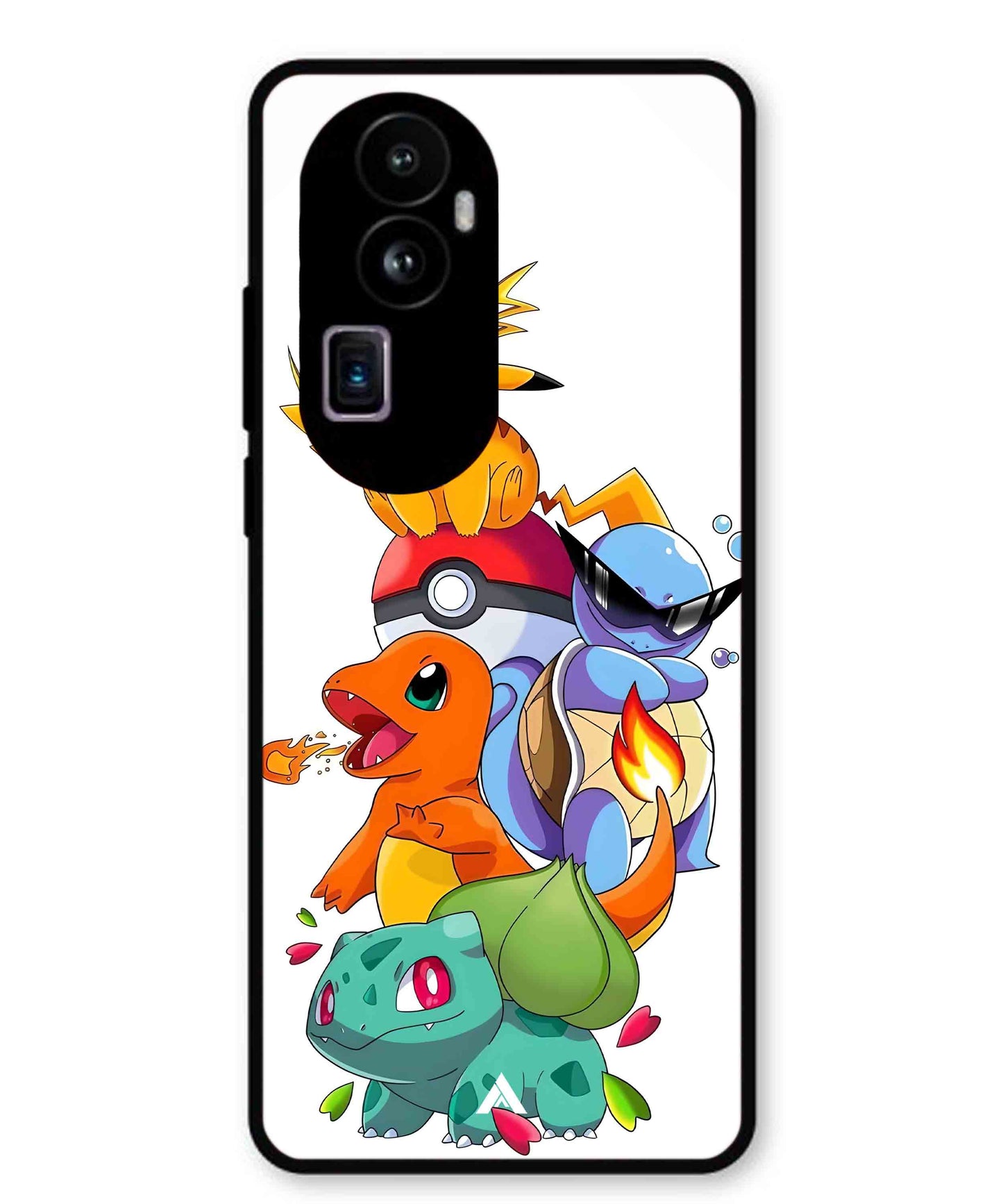 Pokemon Team Metal Back Cover Phone Case for Oppo Reno 10 Pro Plus
