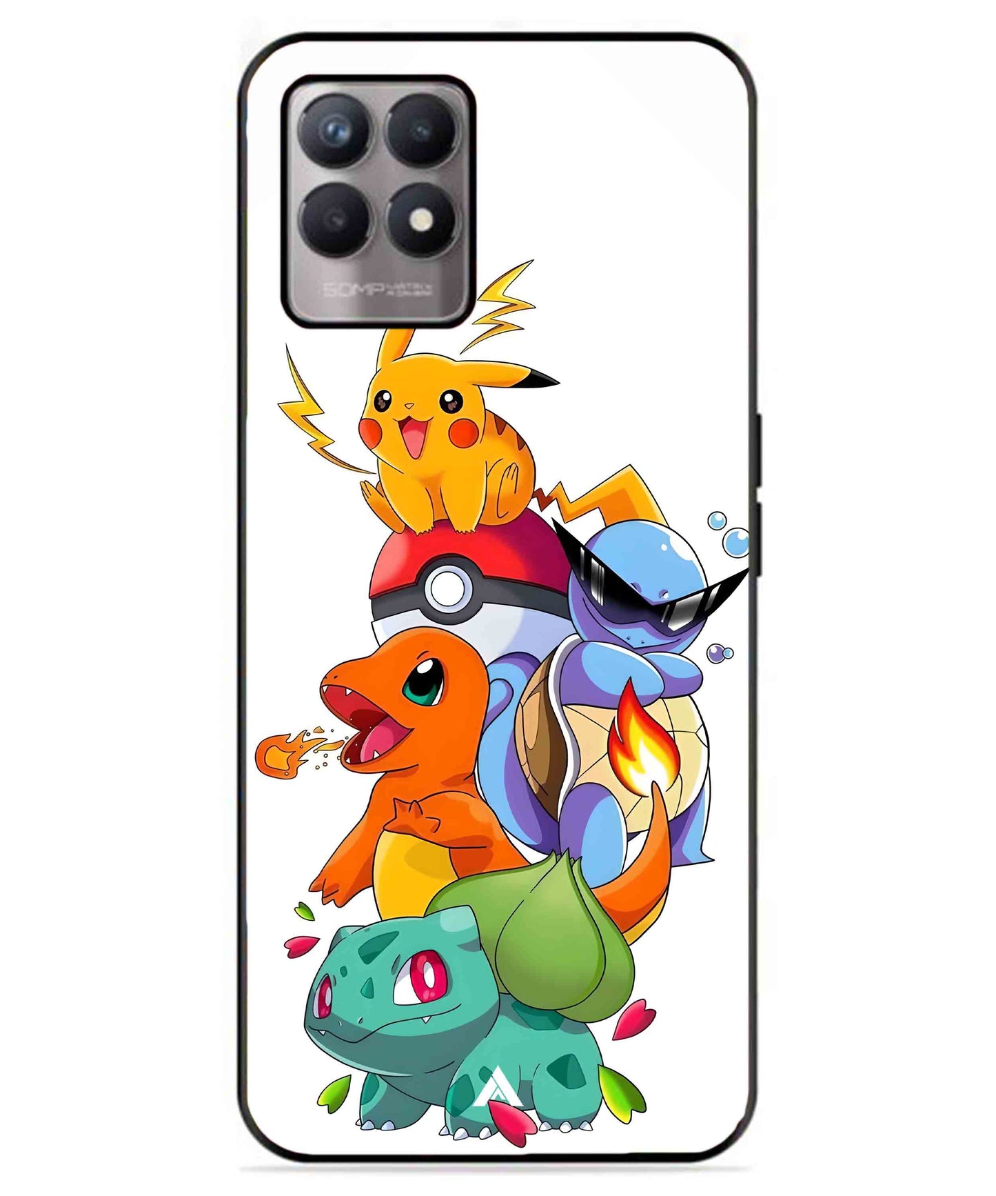 Pokemon Team Metal Back Cover Phone Case for Realme 8 4G