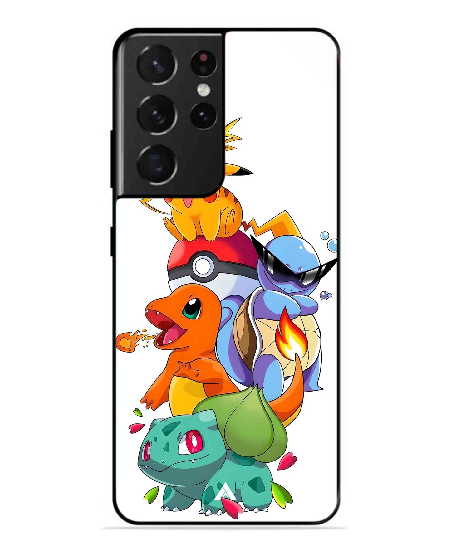 Pokemon Team Metal Back Cover Phone Case for Samsung Galaxy S21 Ultra