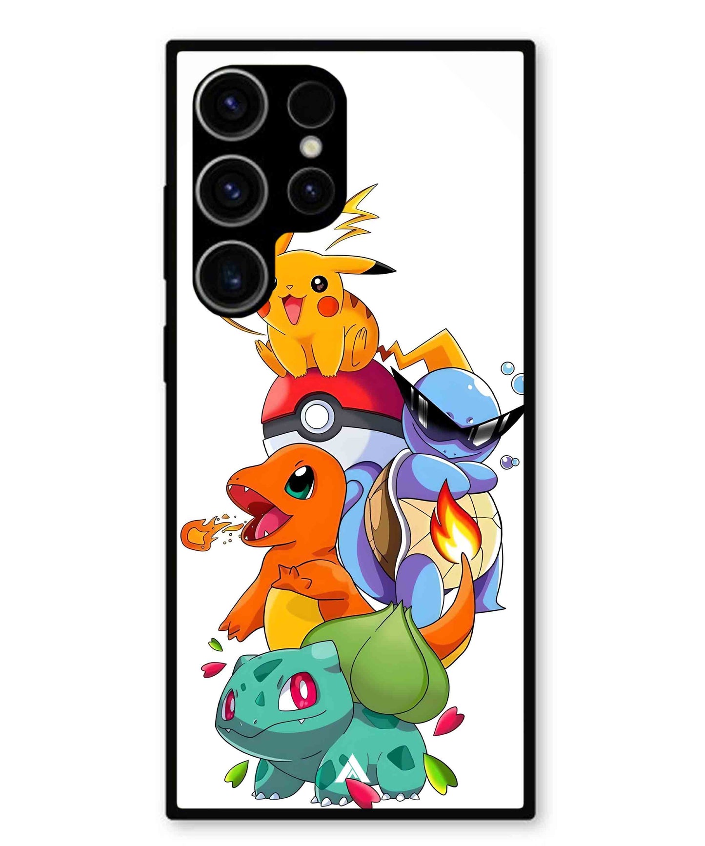 Pokemon Team Metal Back Cover Phone Case for Samsung Galaxy S23 Ultra