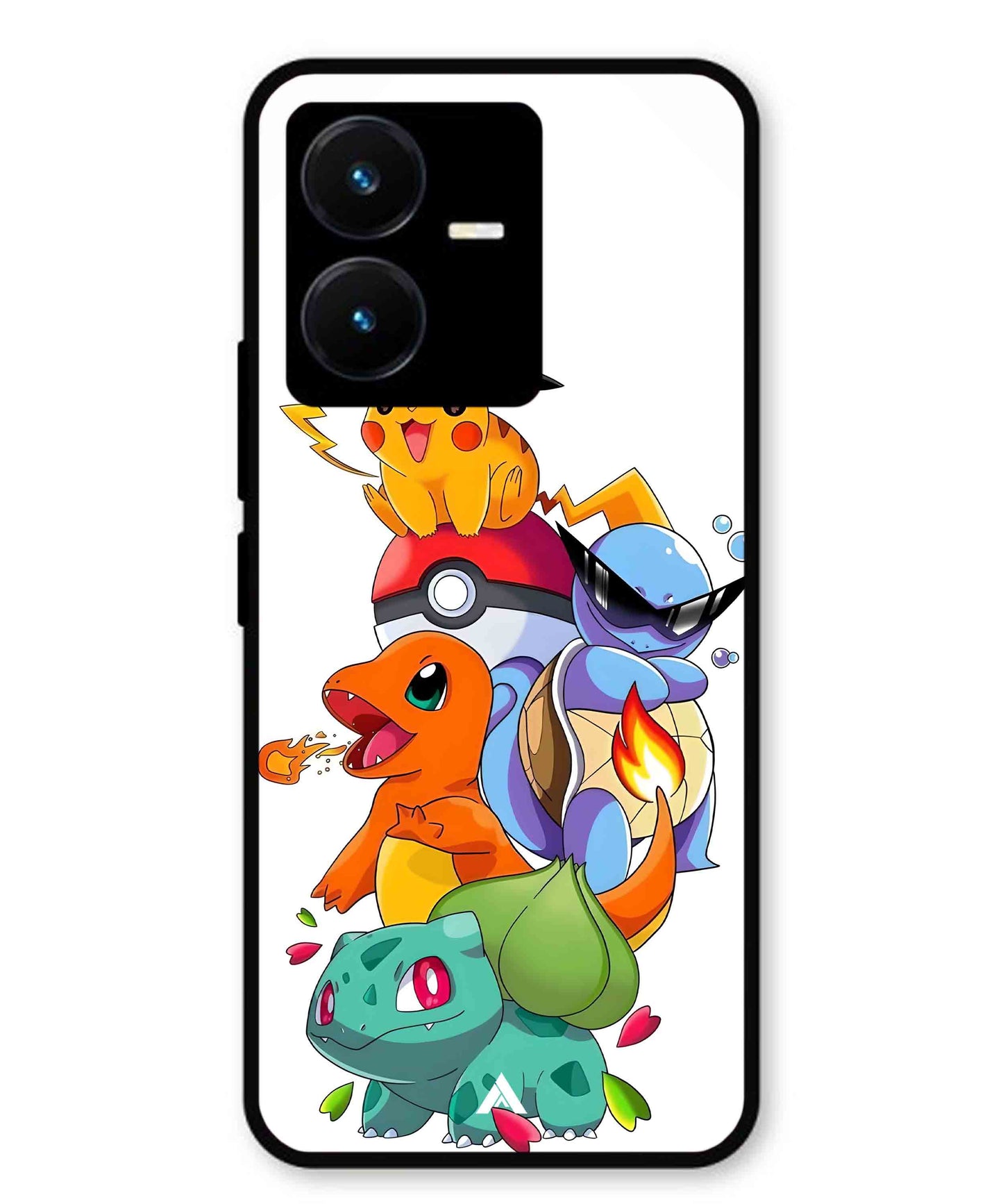 Pokemon Team Metal Back Cover Phone Case for Vivo Y22