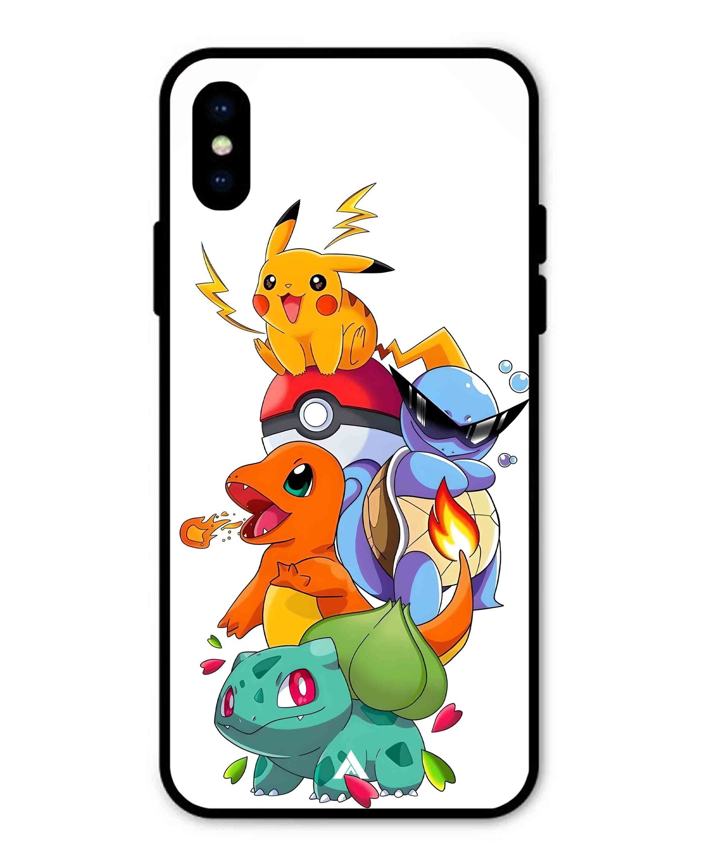 Pokemon Team Metal Back Cover Phone Case for iPhone X