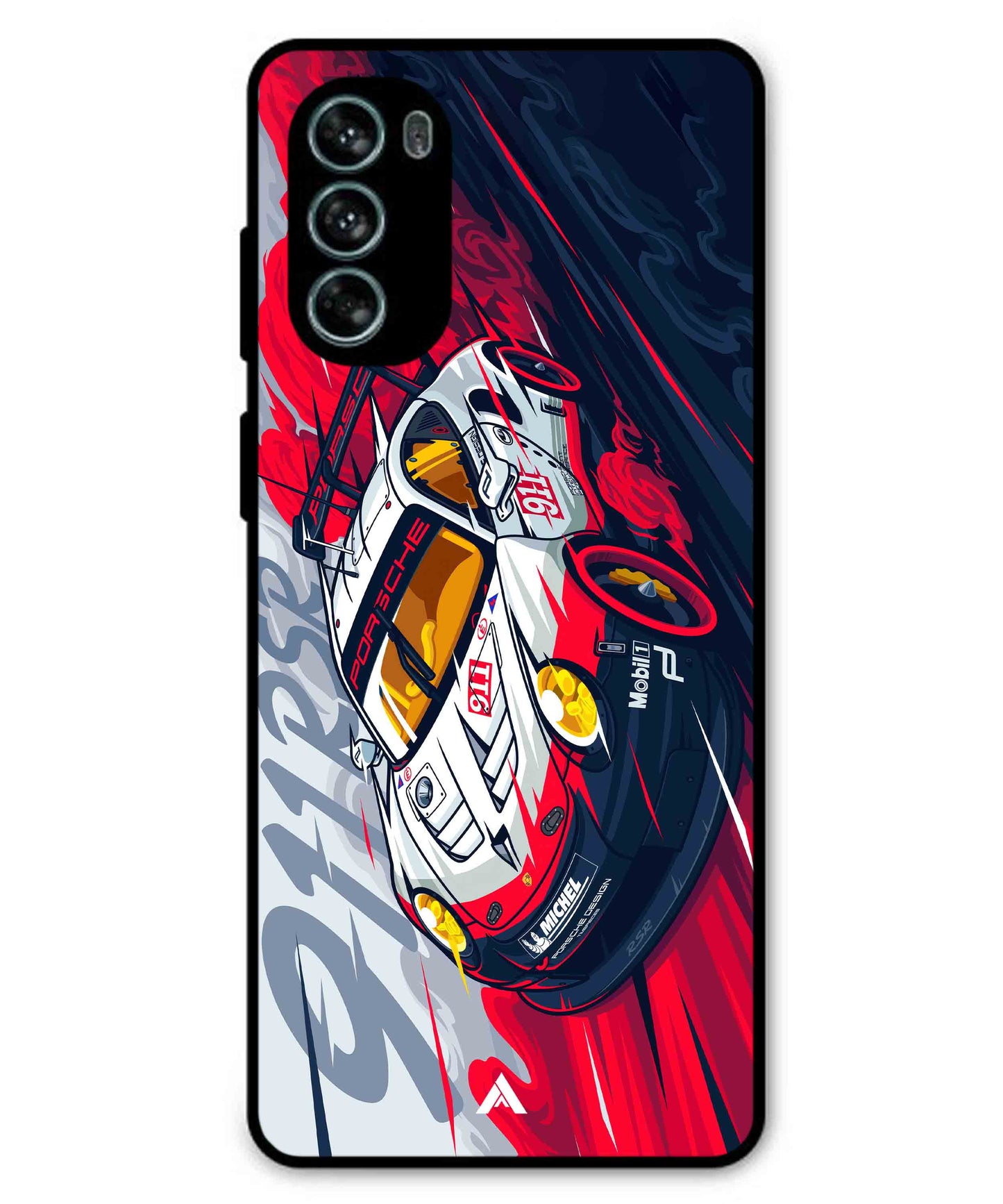 Porsche 911 Car Metal Back Cover Phone Case for Moto G62