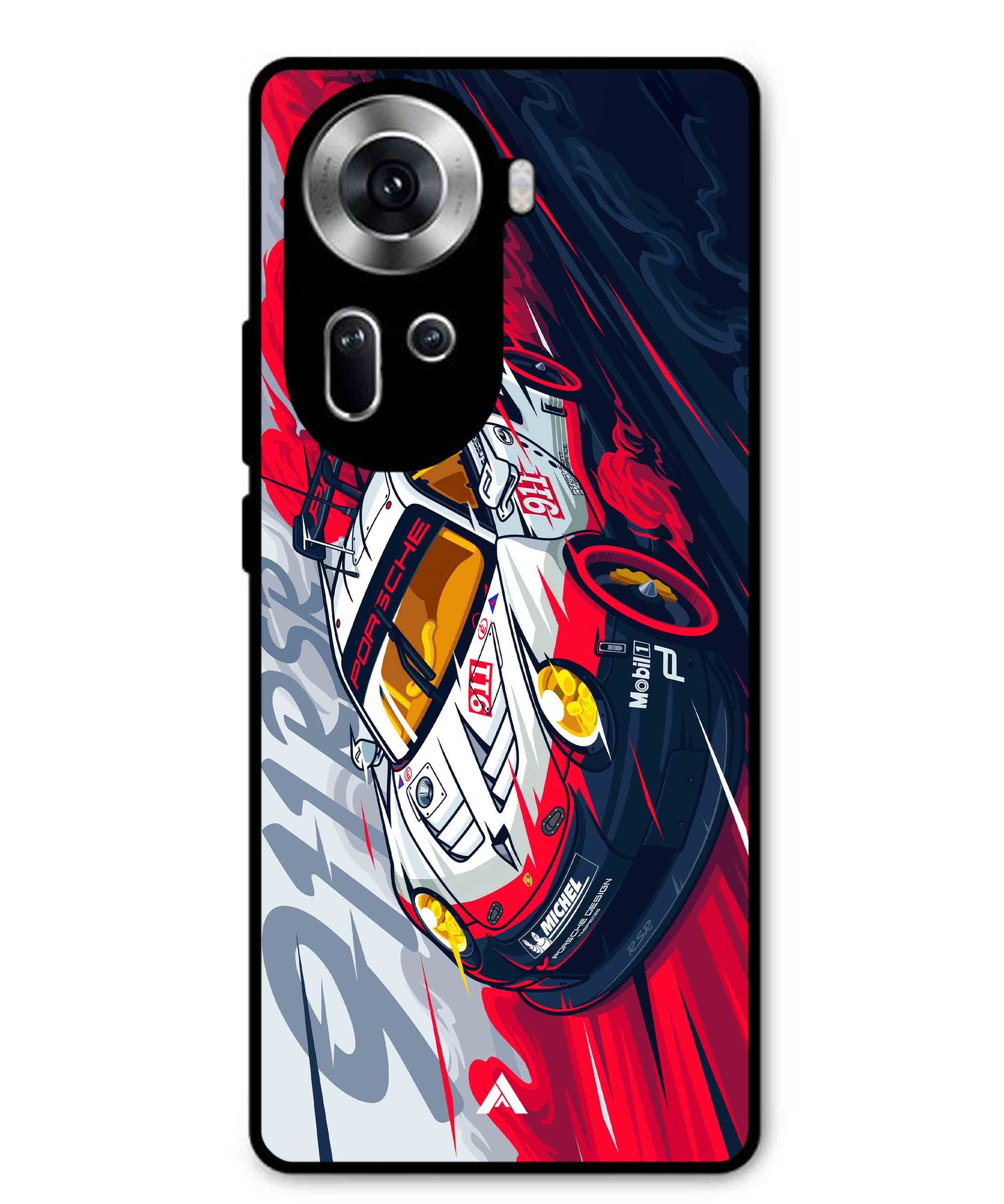 Porsche 911 Car Metal Back Cover Phone Case for Oppo Reno 11