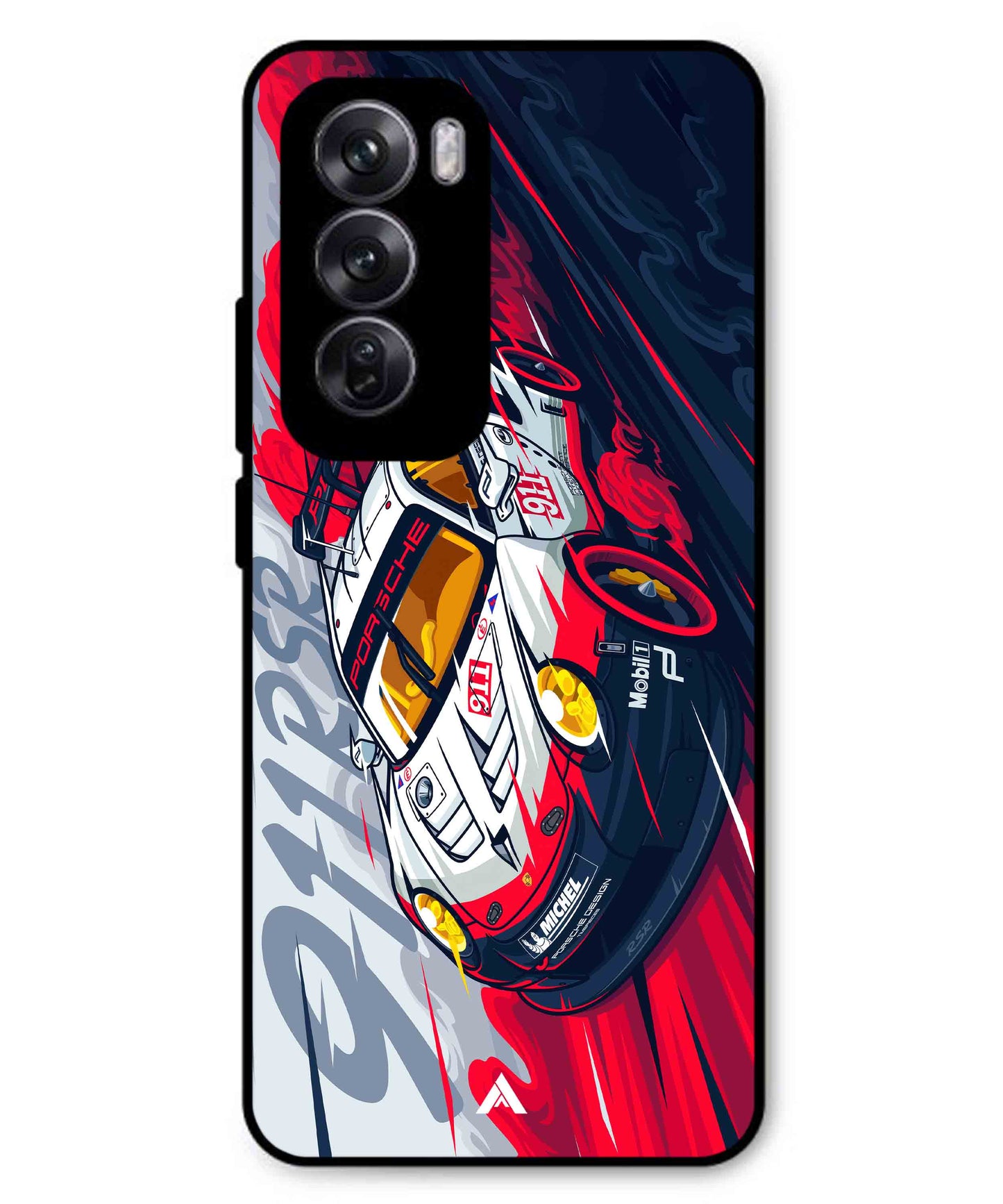 Porsche 911 Car Metal Back Cover Phone Case for Oppo Reno 12